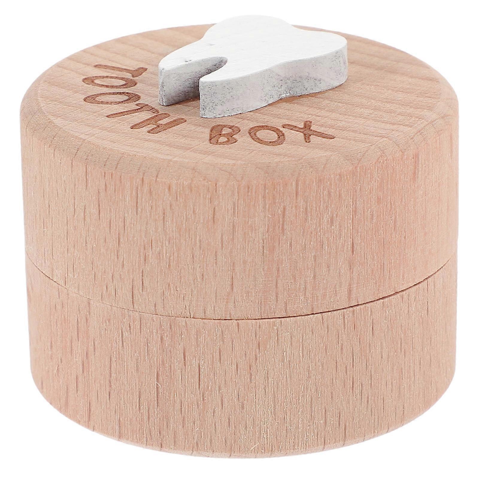Baby Tooth Case Wooden Tooth Keepsake Box for Storage Use 4Pcs Baby Teeth