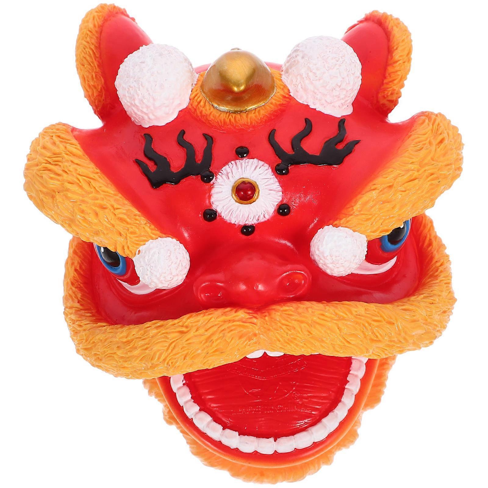 Hand Puppet Toy Dancing Lion Puppet for Storytelling 4Pcs Red Plastic