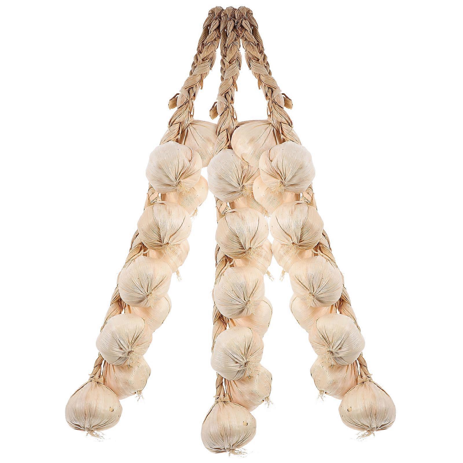 Artificial Garlic Strings Foam Decor for Decoration 3Pcs Simulated Garlic Strings