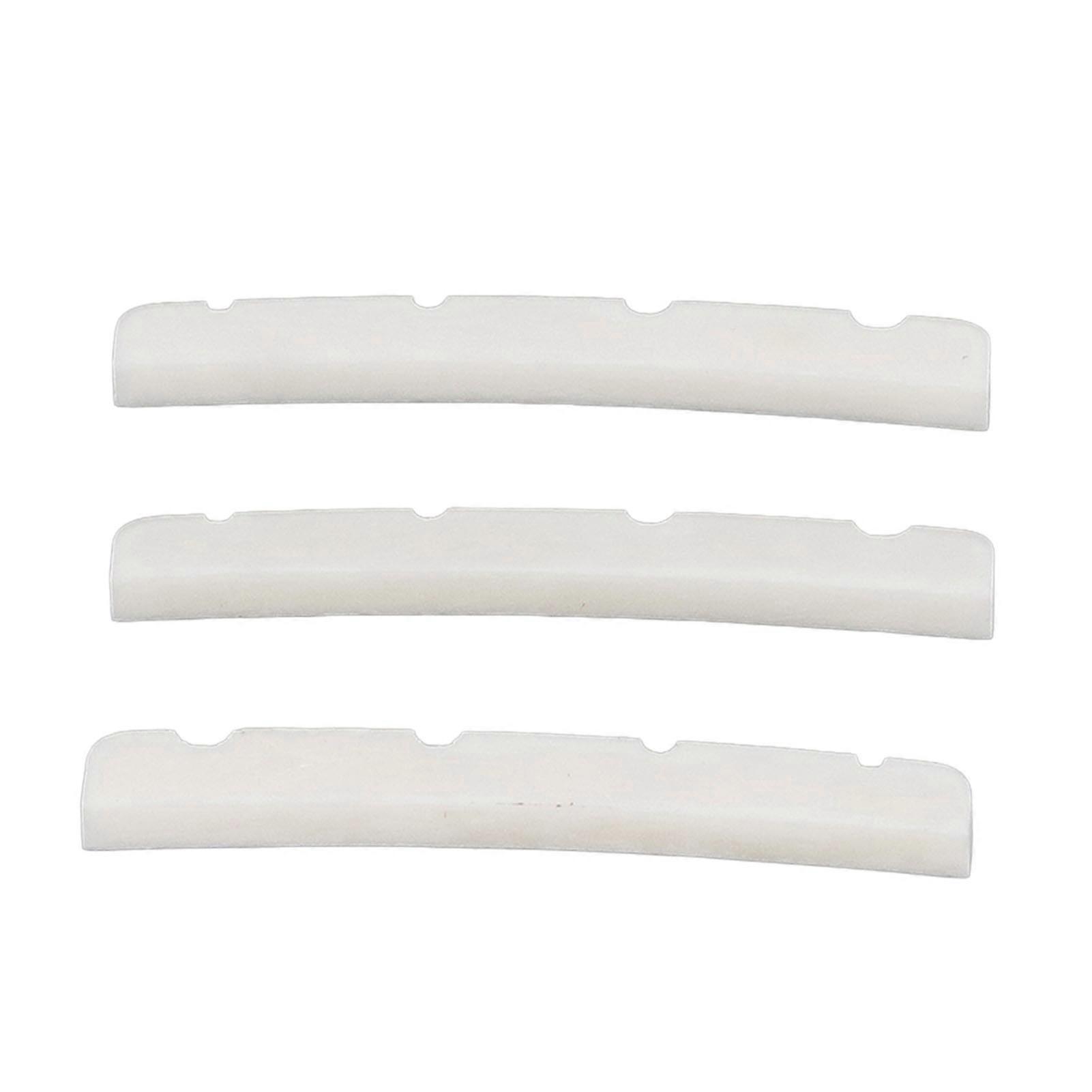 3Pcs Curved Bottom Bone Bass Nut 4 String Slotted 42x3.2x4.8mm