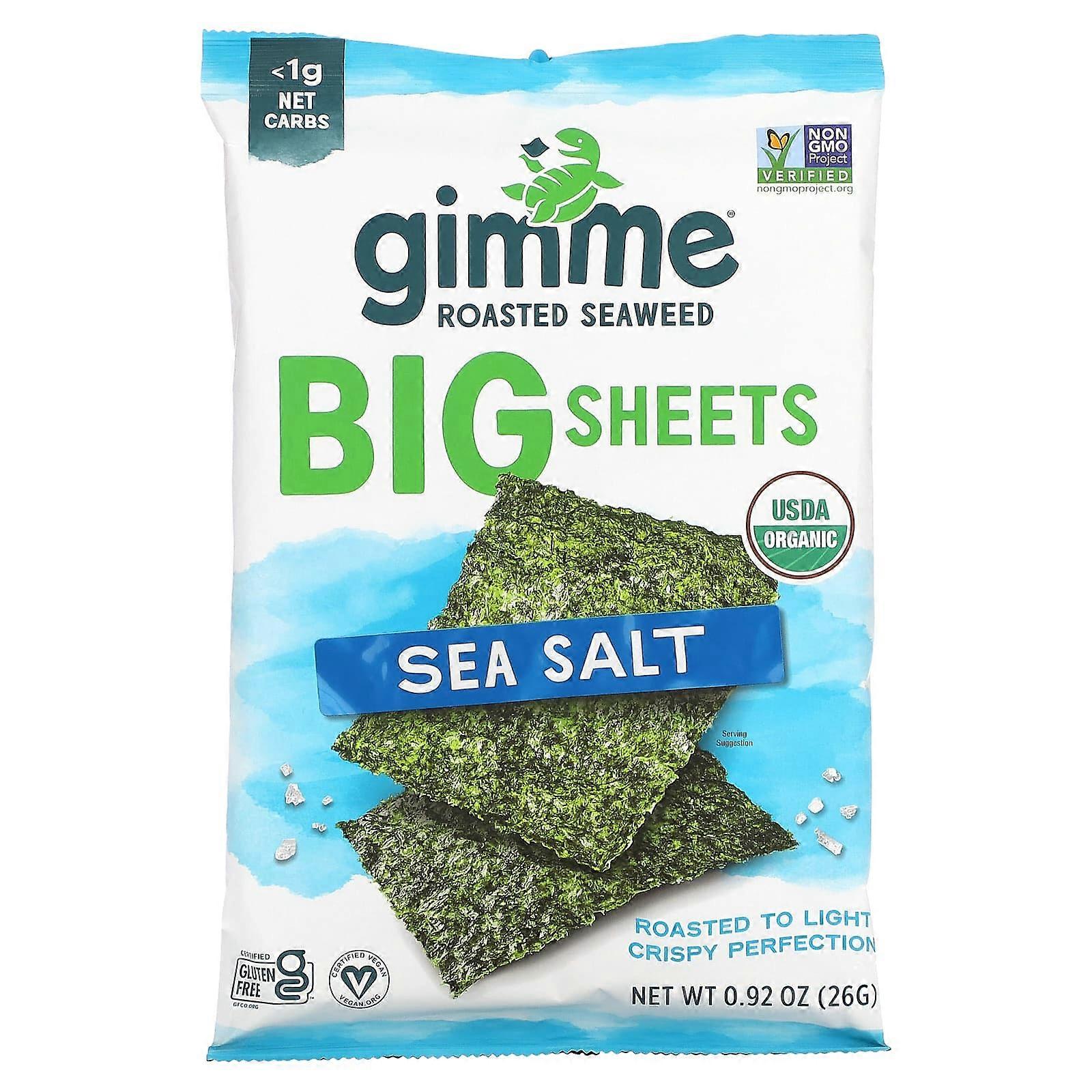 Roasted Seaweed, Big Sheets, Sea Salt, 0.92 oz (26 g)