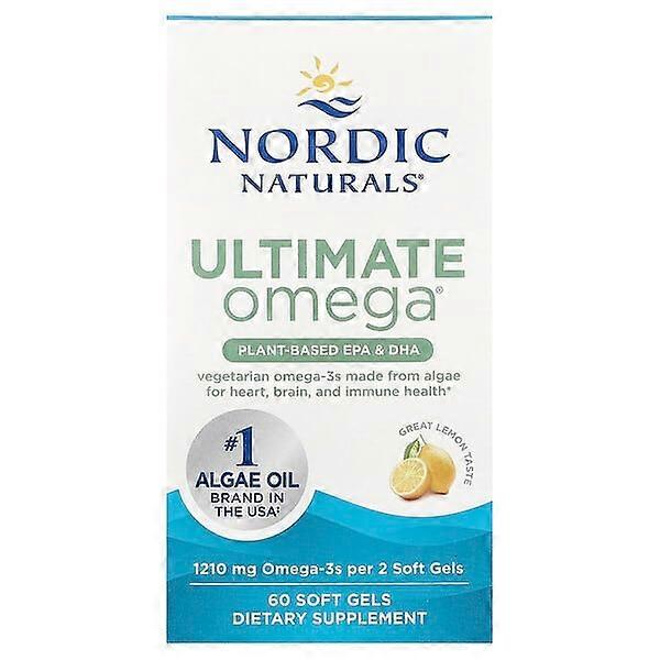 Nordic Naturals, Ultimate OmegaÃÂÃÂÃÂÃÂ®, Plant-Based EPA & DHA, Lemon, 60 Soft Gels (605 mg Per softgel)