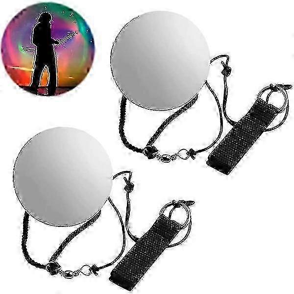 Set of 2 LED Poi Juggling Balls with Rainbow Colors and a Strobe Effect