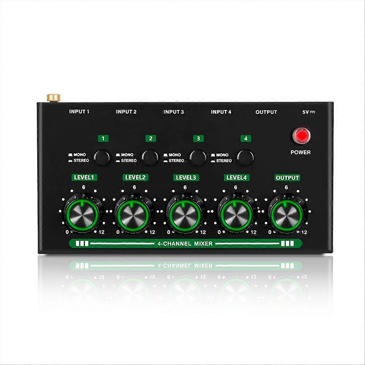 4 Channel Professional Sound Mixer Mini Audio Mixer Line Mixer Small Audio Mixer for Club Bar
