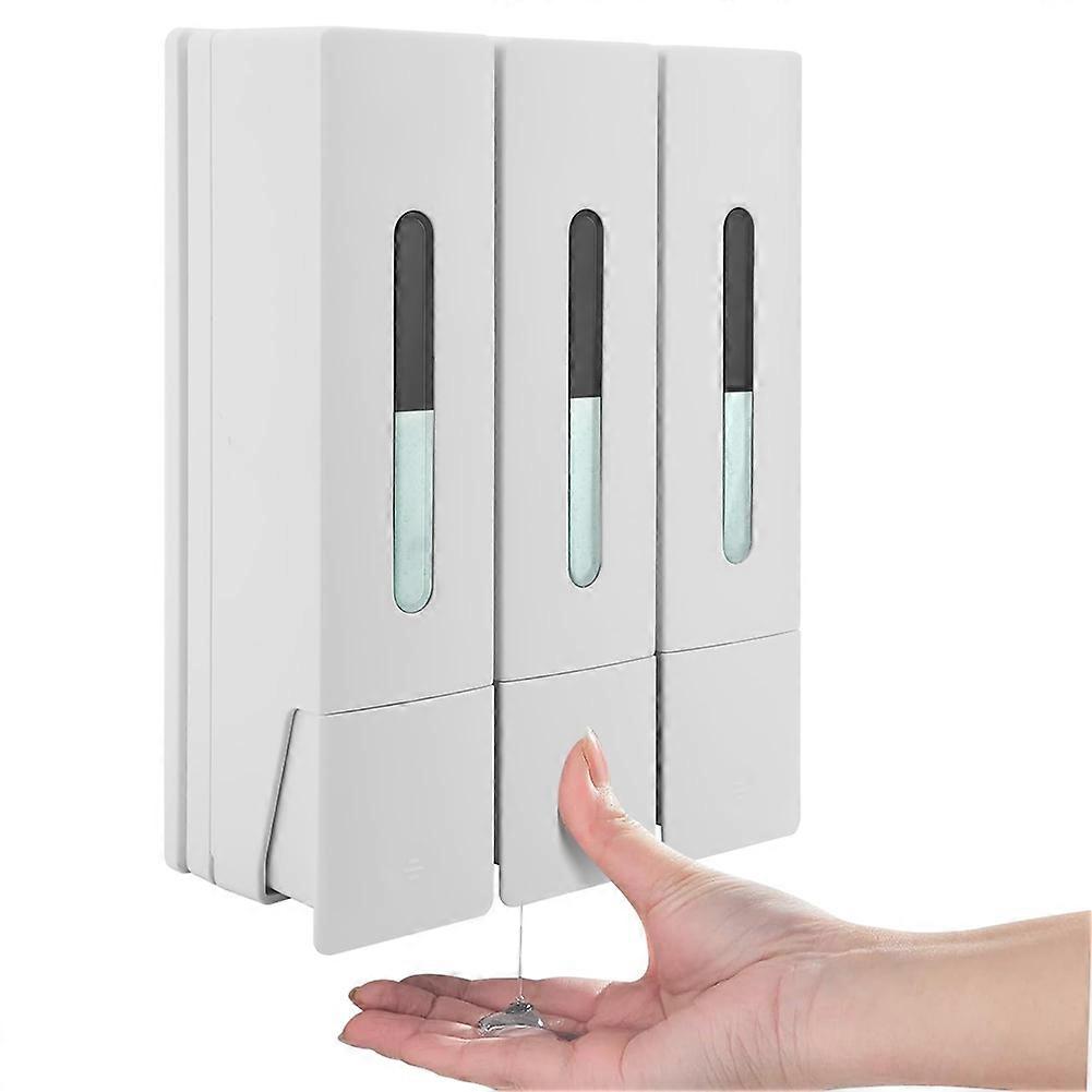Press Liquid Soap Dispenser 400 Ml 3 Chamber Wall Mounted White