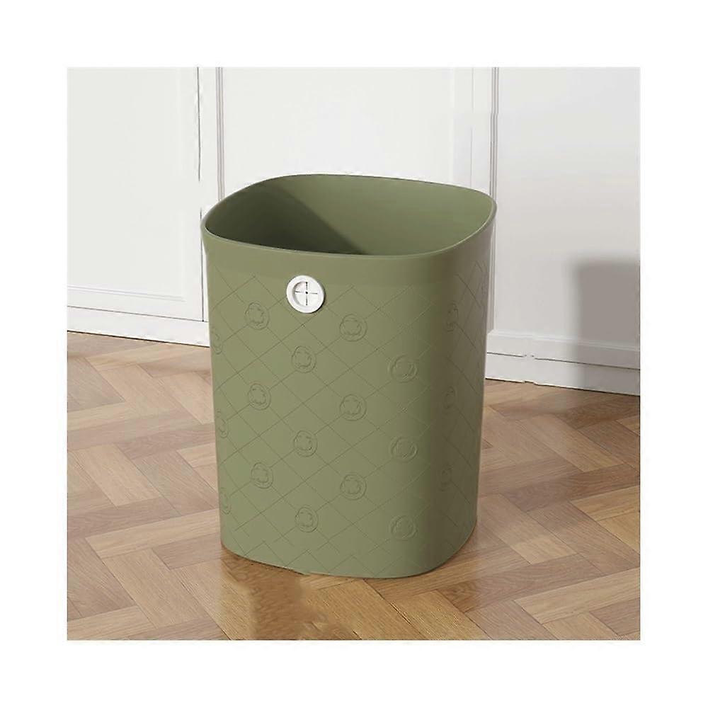 Indoor Trash Can Plastic Square Waste Paper Basket Open Without Lid Home Office Use Large Small Beige White Green