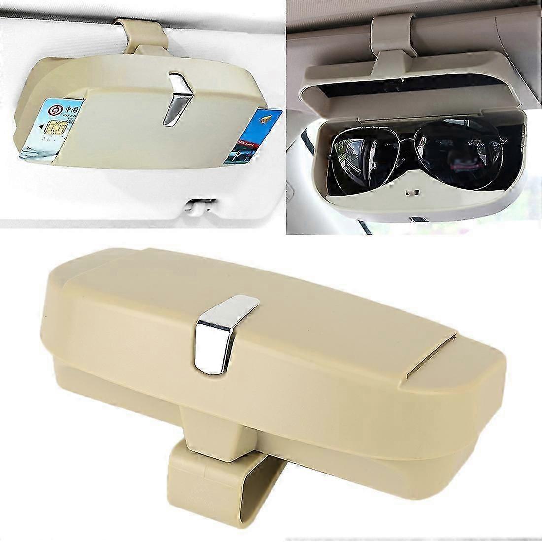 Car Multi-functional Glasses Case Sunglasses Box with Card Slot, Flat Style