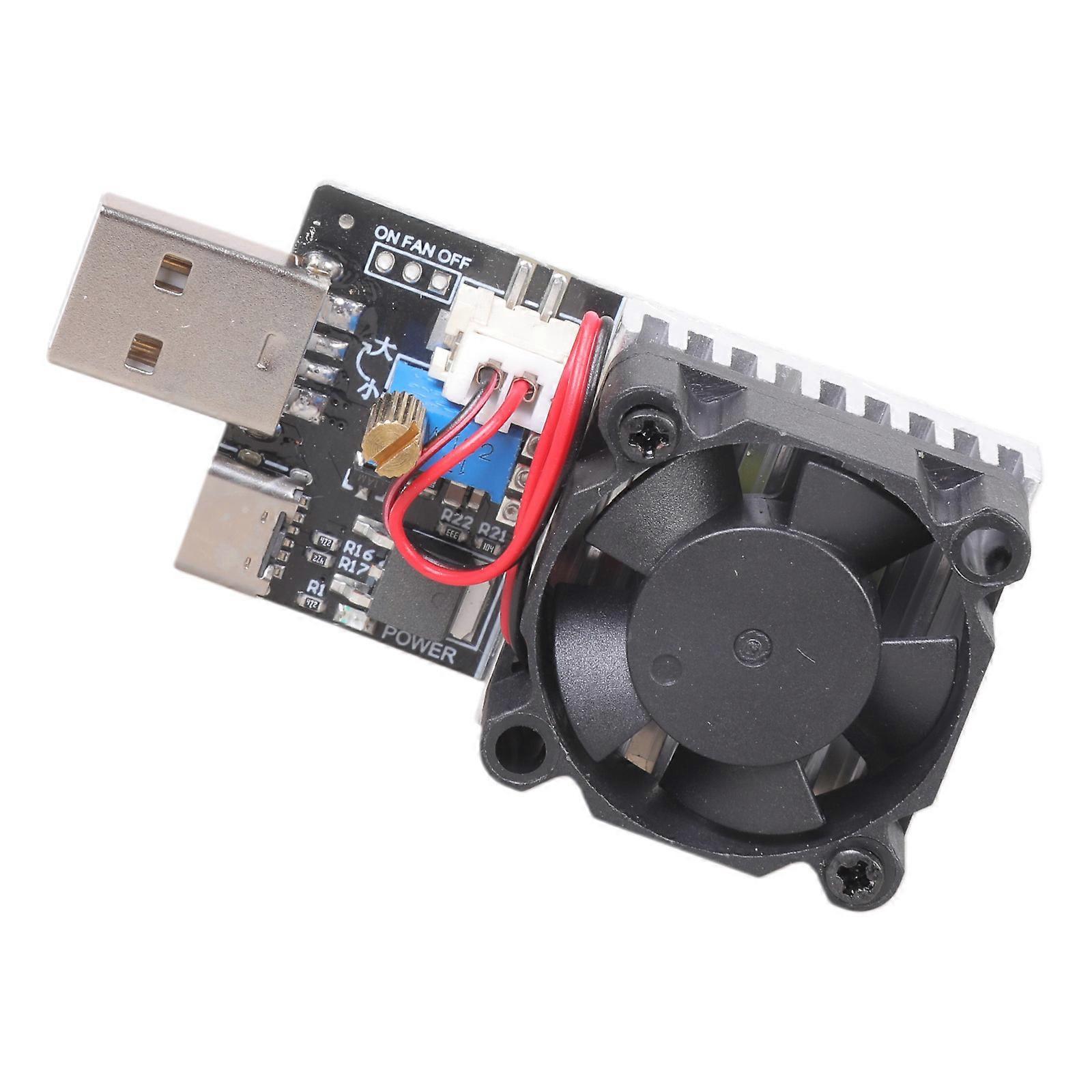 High Precisions USB Power Load Tester 3A Adjustable Output 40℃ Auto Fan Cooling For Electronics Projects Multicolor