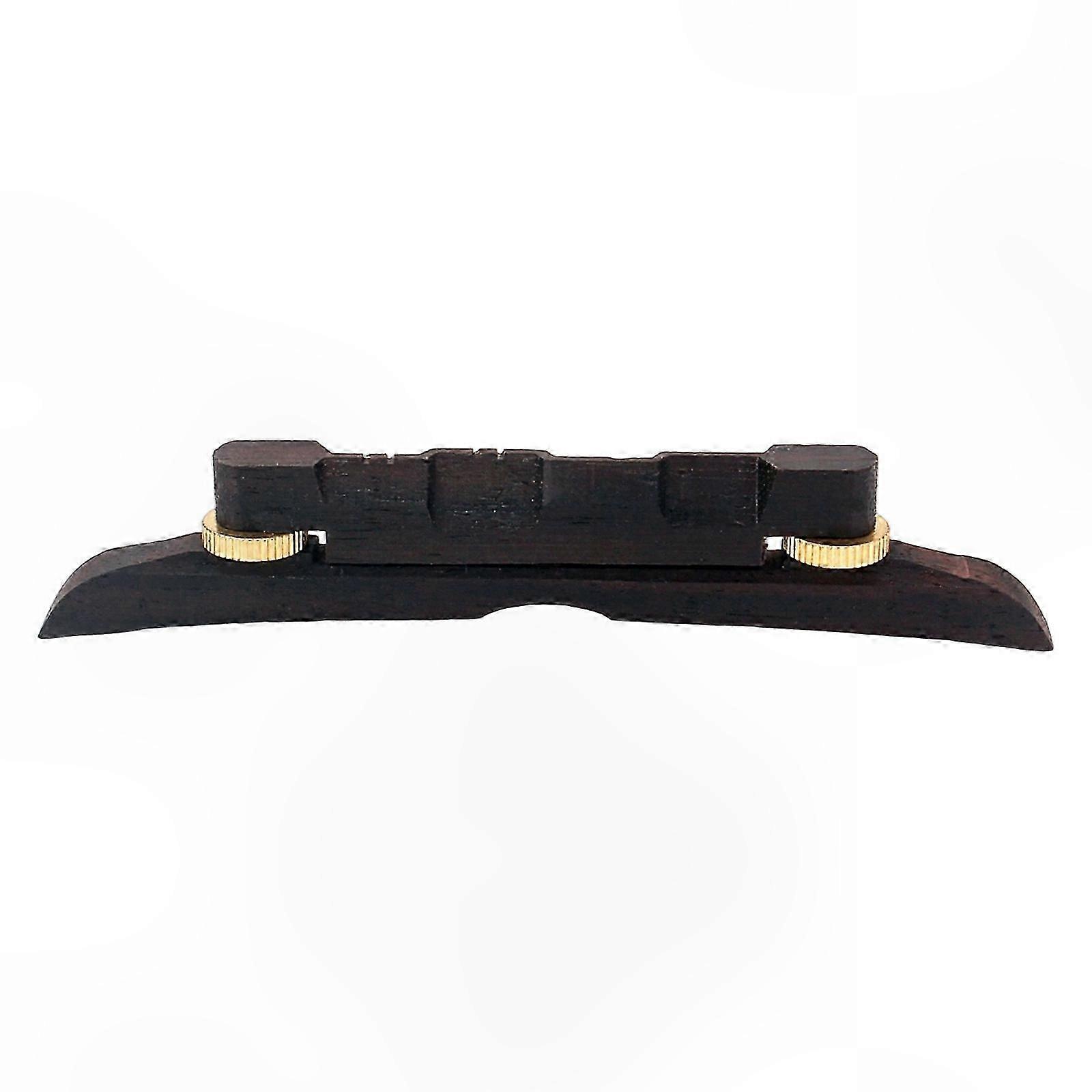 Archtop Mandolin Bridge with Adjustable Height, Ebony Wood and Metal Hardware for Mandolin Guitar Bass Instruments