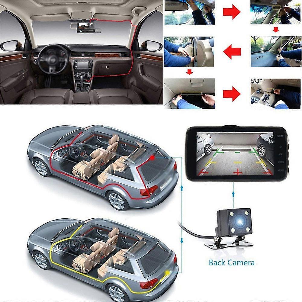 Front inside rear dashcam for cars with multi-language support