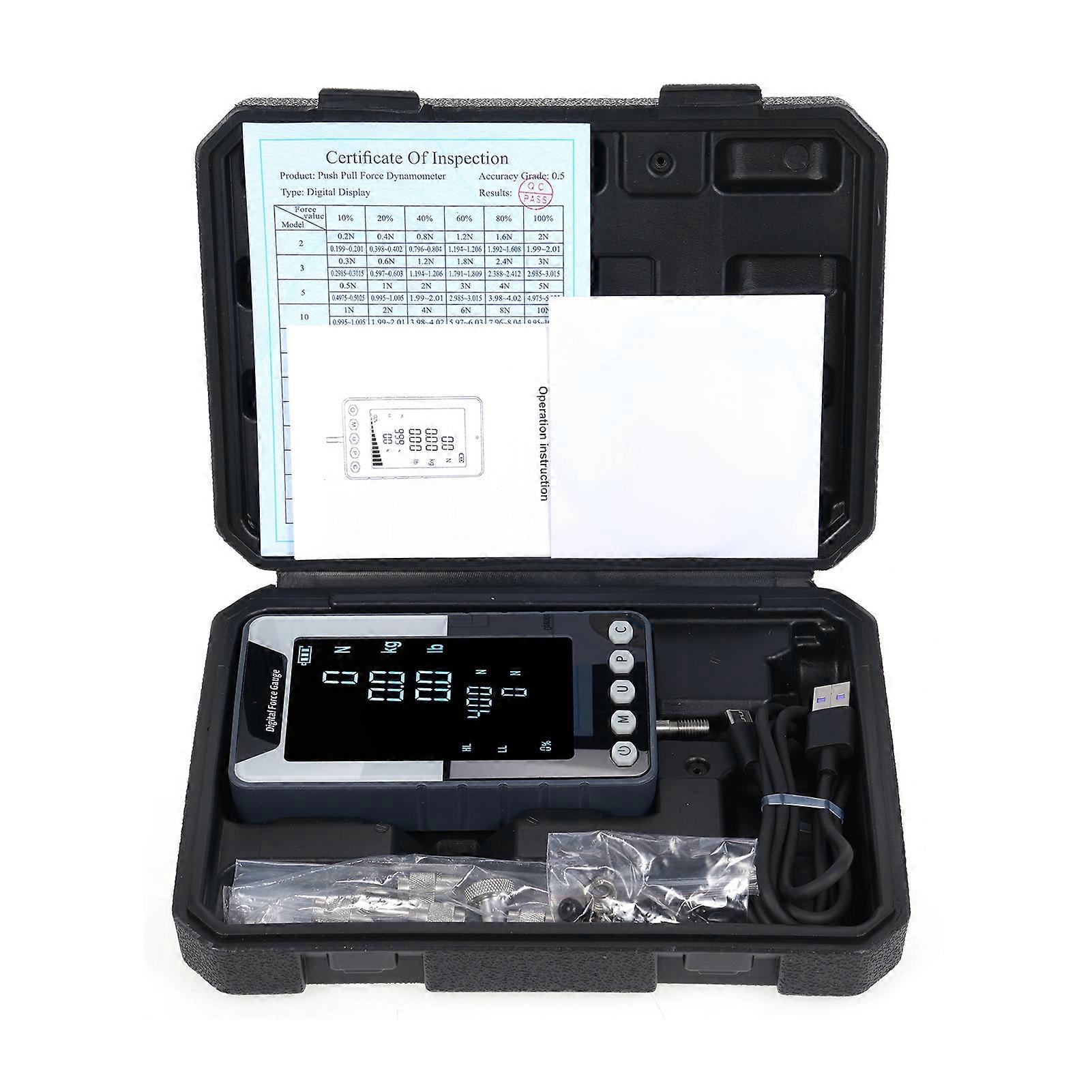 Digital Force Gauge 50Nm with Auto Backlit LCD for Push-Pull Testing and Measurement