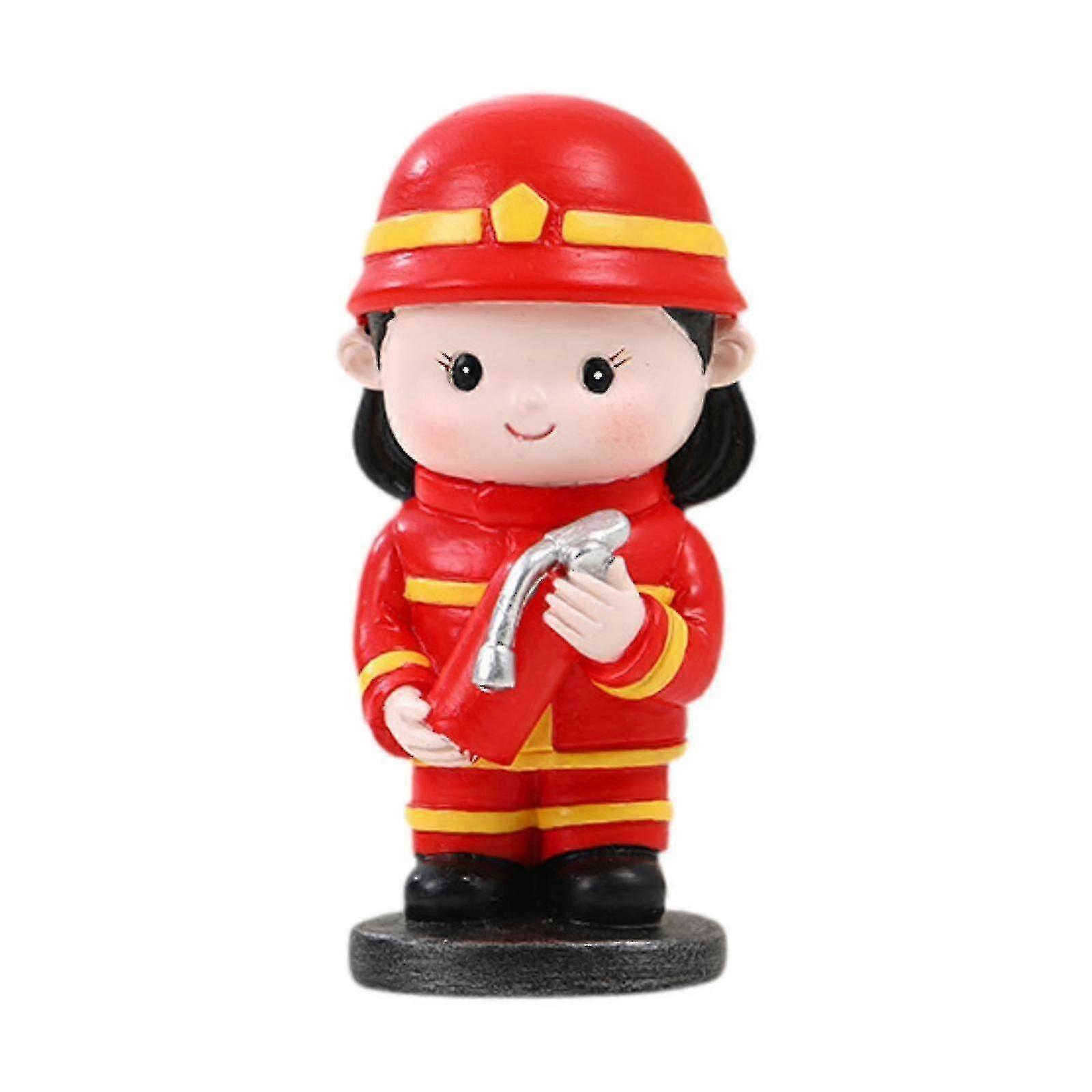 New and Unique Fireman Figure Resin Decor for Home and Dashboard - Mini Fireman Toy - Baking Cake Decoration
