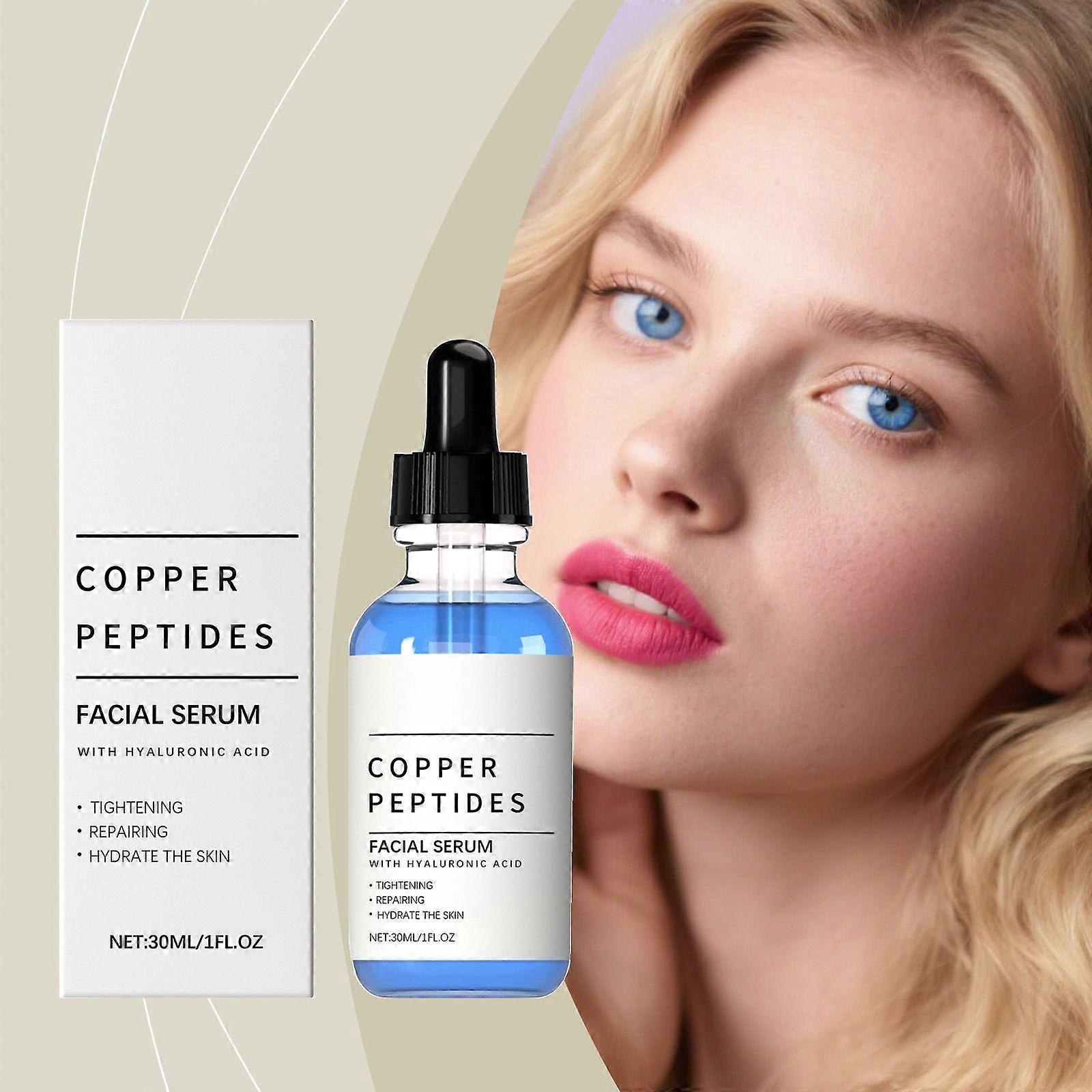 Copper Peptide Serum For Face & Neck – GHK-Cu With Methylene Blue, Hyaluronic Acid, Fragrance Free –