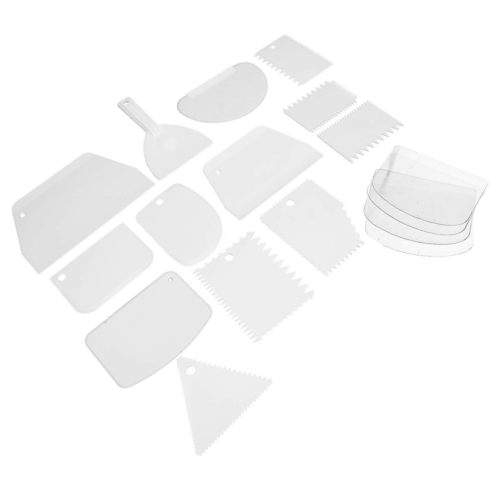 18Pcs/Set Cake Scraper Plastic Cream Smoother Scraper Pizza Cutter DIY Cake Decorating Tools