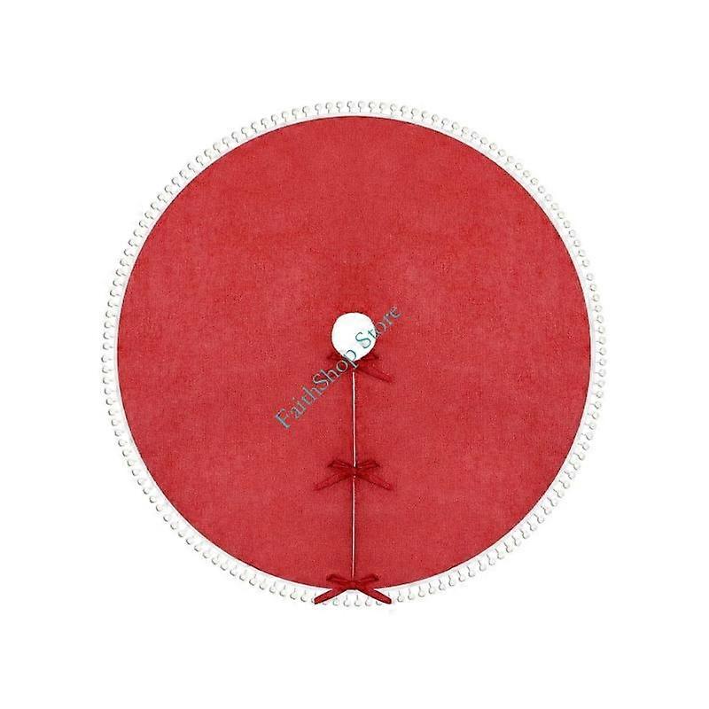 124E Polyester Christmas Tree Mat With Ball Holiday Display Tree Stand Cover