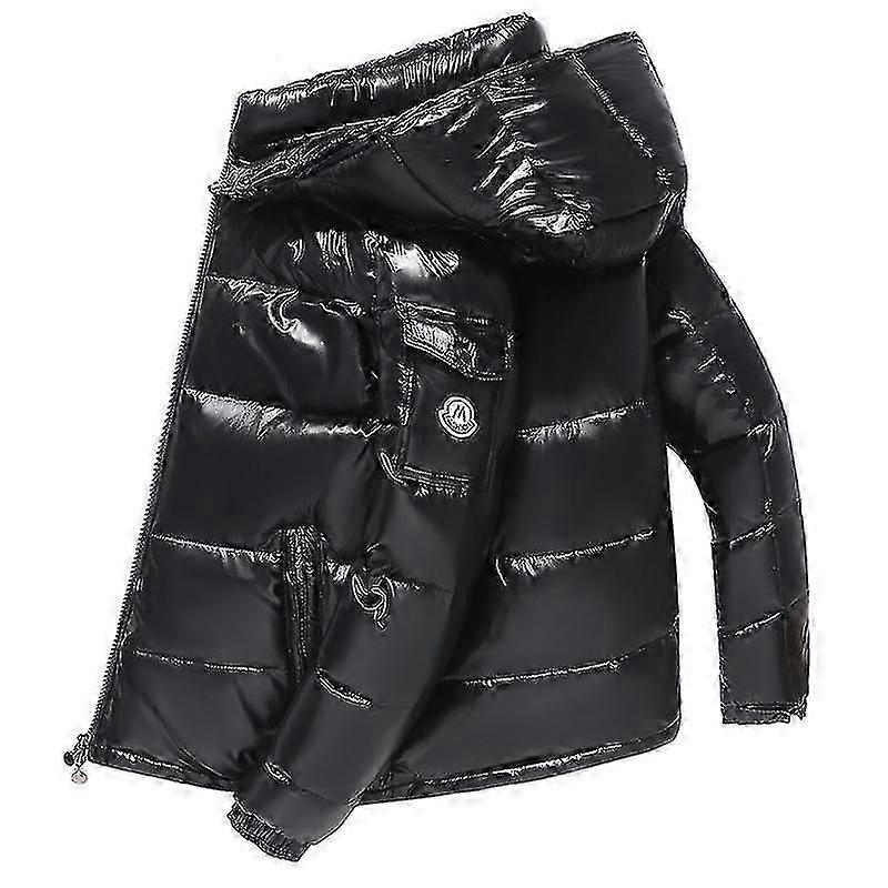 Men Shiny Down Jacket Men's Winter Jacket Stand Collar Down Jacket With Hood