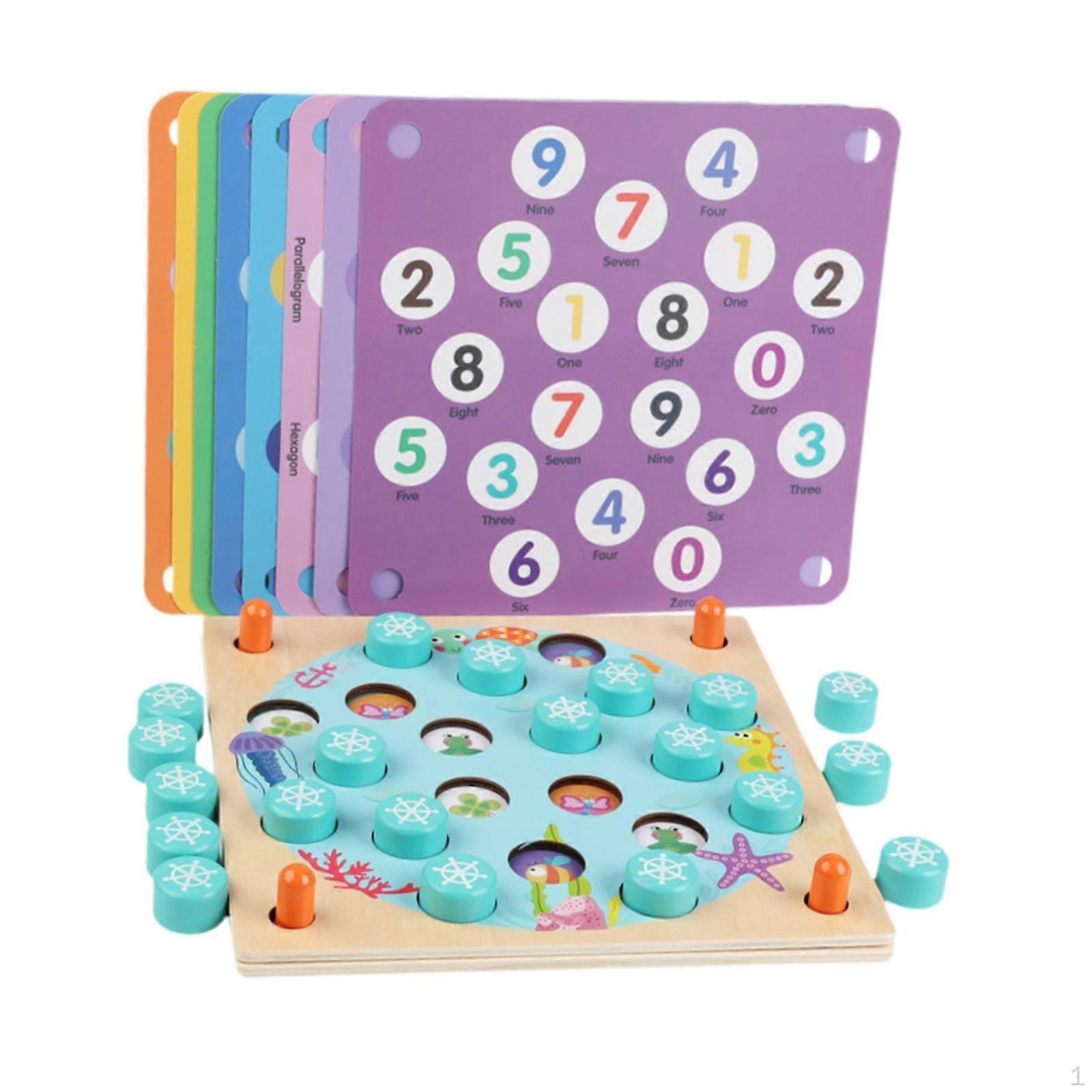 Cartoon Pattern Memory Chess Game, Fun Flip Board Game for Kindergarten Gathering Activity