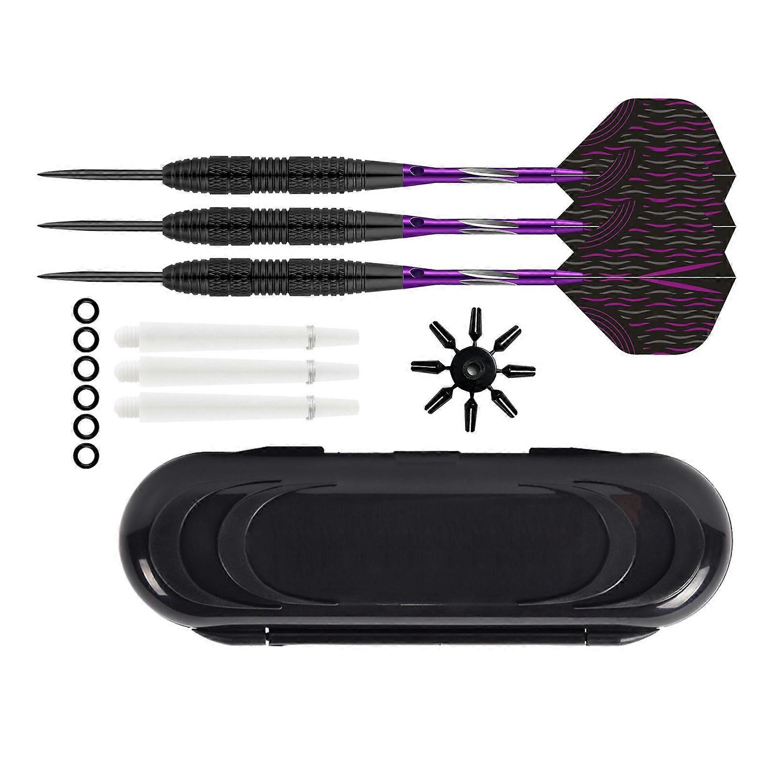3 Pack Steel Tip Darts with Carrying Case for Professional and Beginner Darts with PET Flight Aluminum Shafts Set Multicolor
