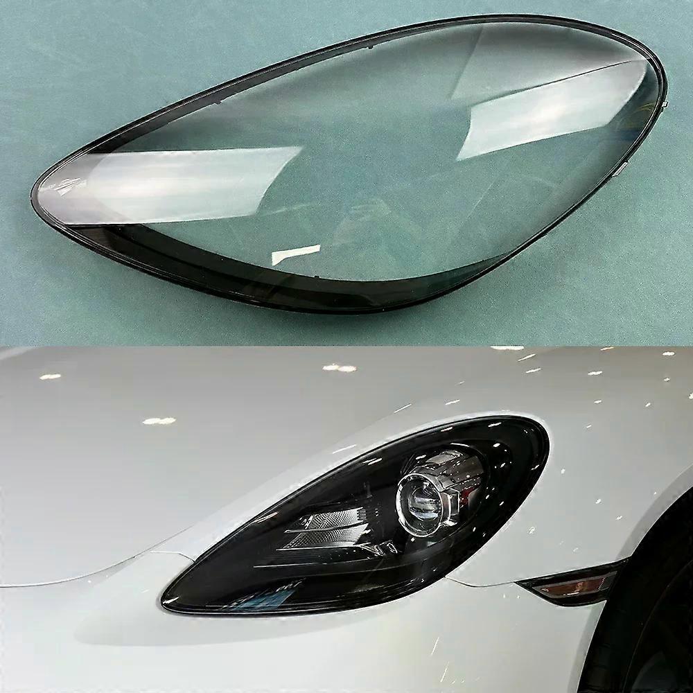 For Porsche 718 982 2016-2020 Front Headlight Shell Lamp Shade Transparent Headlamp Cover Plexiglass Replace Original Lens