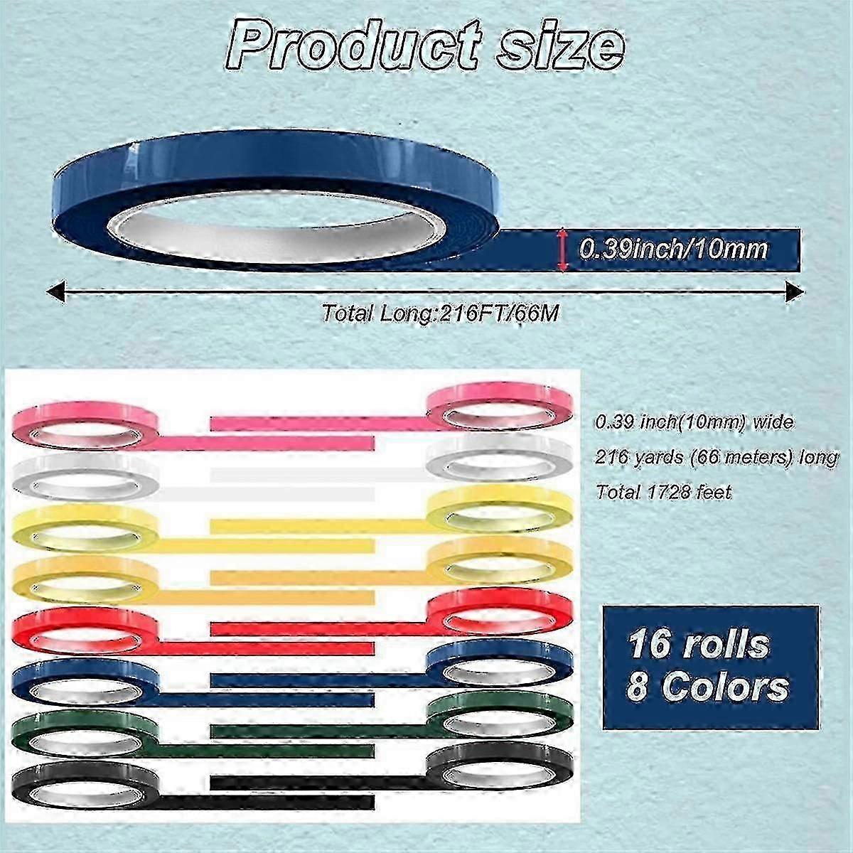 16 Rolls Of Tape For Instruments Identification, 216 Ft/l X 0.4 In/w Colors Autoclave Tape - Autocl