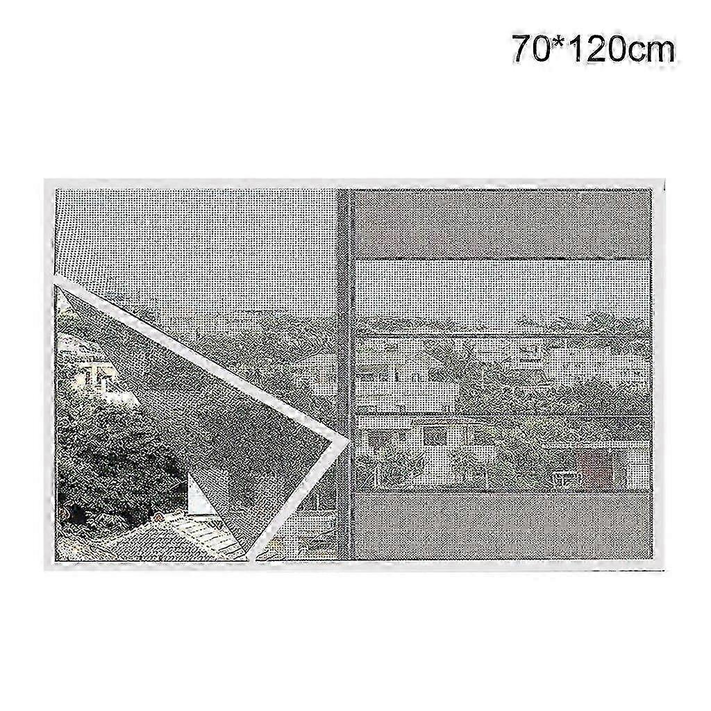 Cuttable DIY Insect-proof Door Window Screen Self-adhesive Nylon Window Screen Easy Installation Window Hardware Grey Yarn White Sticker 70*120cm