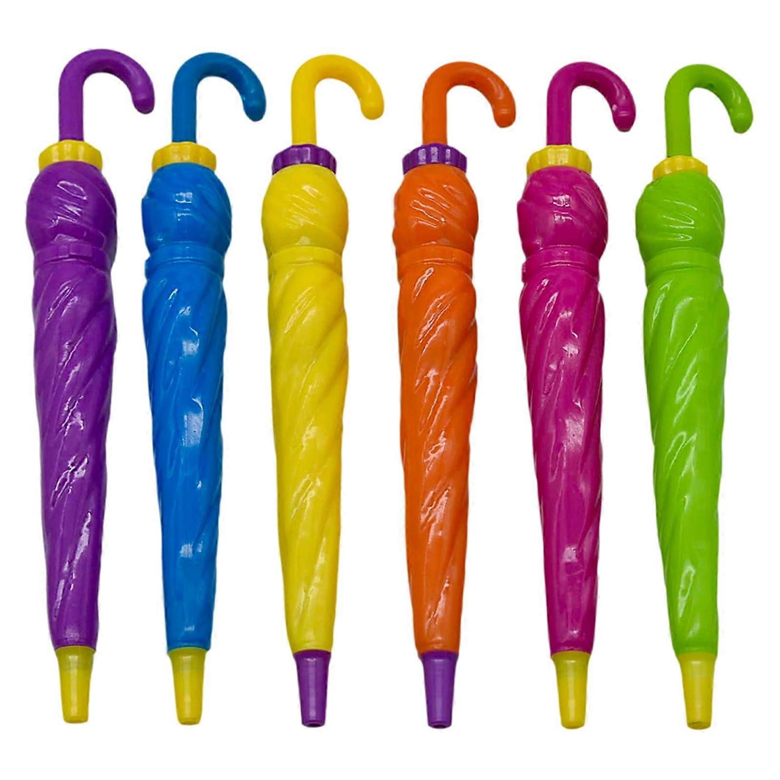 6Pcs Umbrella Shape Ballpoint Pen Fun Writing Pen 1.0mm Refillable Smooth to Write for Daily Journaling Note Taking Multicolor