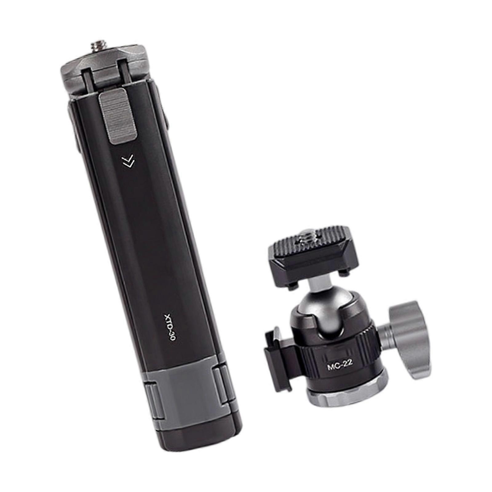 Double Cold Shoe Camera Stand With Collapsible Two Section Legs 360 Swiveling Head Optional For Mobile Photography Multicolor