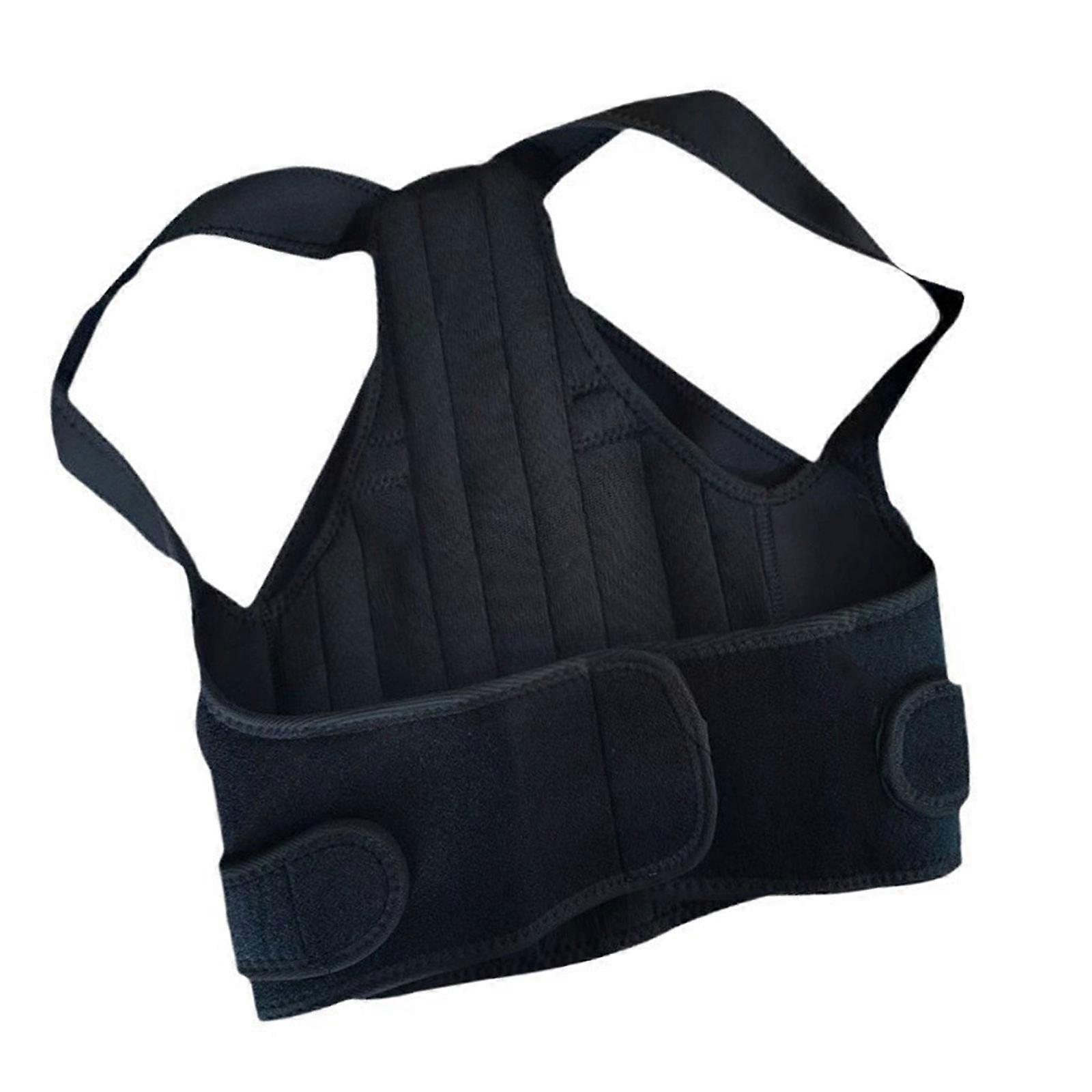 Ventilated Pose Support For Adults Invisible Back Reinforce With Modifiable Belts Spinal Health Corrector  Black S
