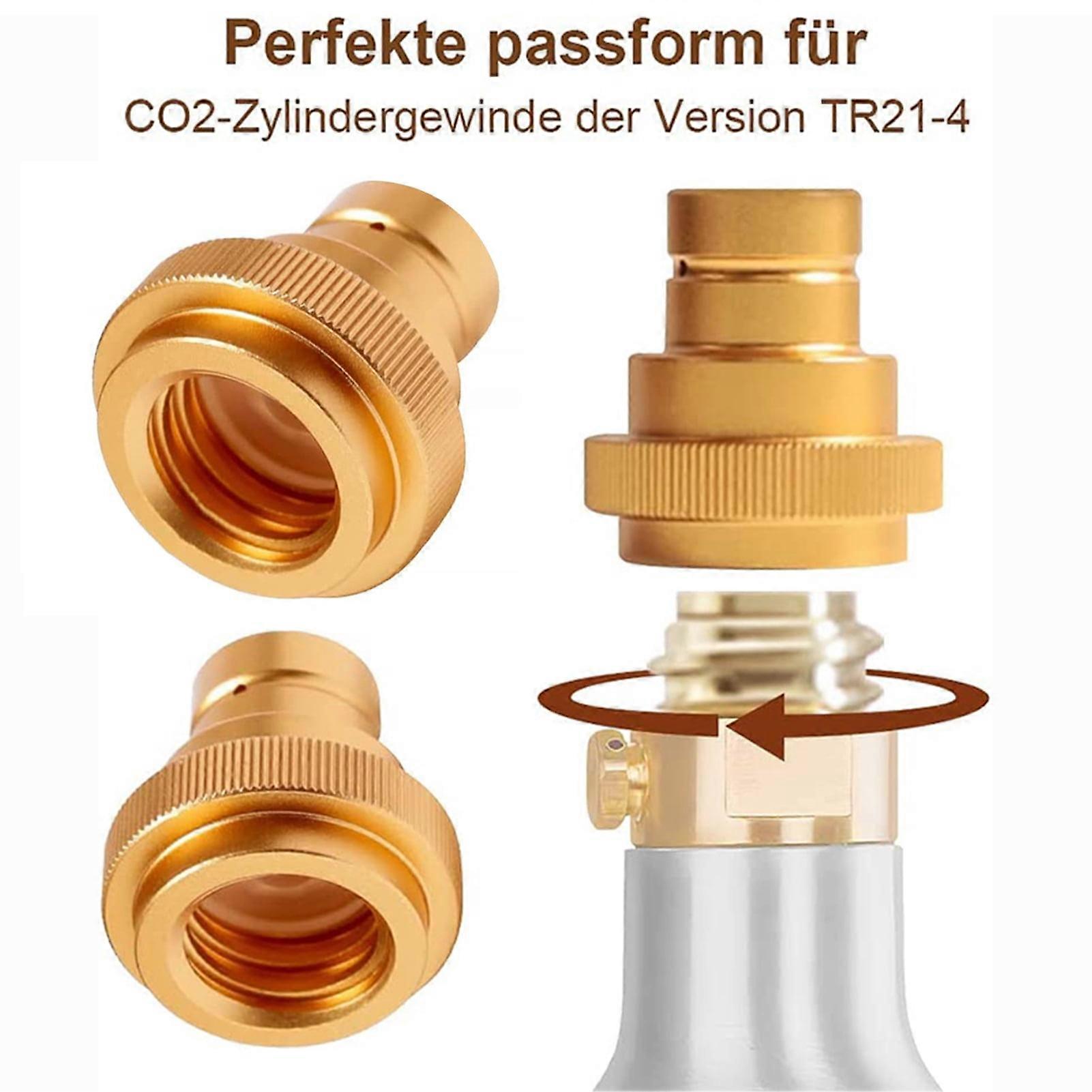 Hesroicy Heavy-Duty CO2 Adapter with Sealing Ring & Thread Head for Soda Water Maker - Compatible with DUO/Terra/Art