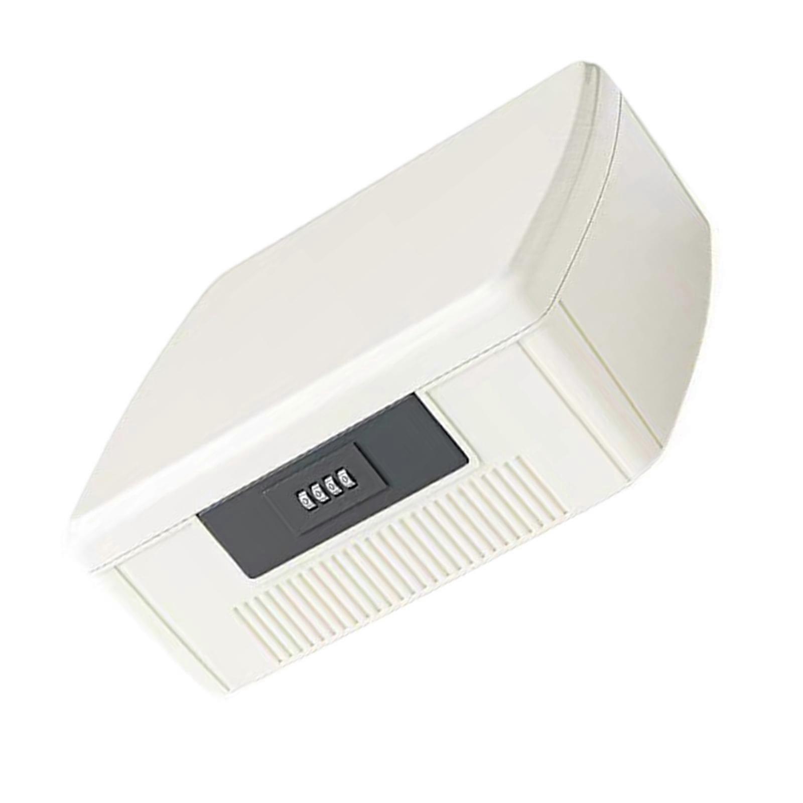 Large Lockable Storage Container Privacy Box Accessory for Home Office School with Combination Lock and Removable Tray  Ivory white