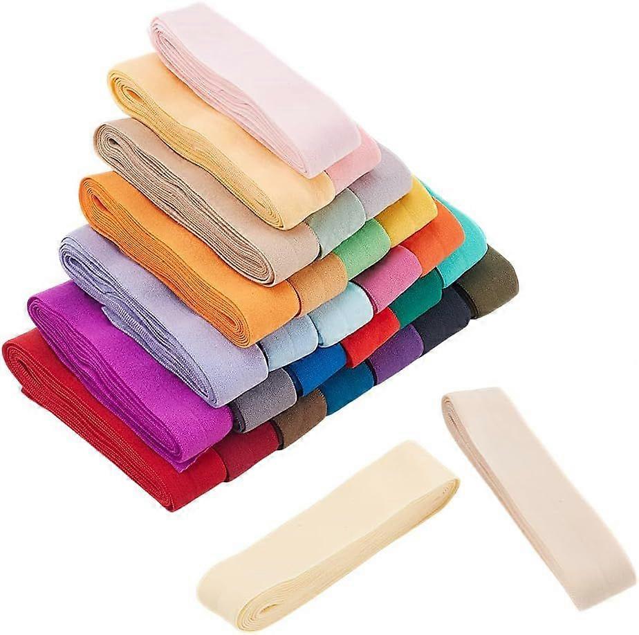 30 Colors Elastic Bias Tape Single Fold Bias Binding Tape 0.8" Stretch Sewing Fabric DIY Garment Accessories for Sewing Quilting Hemming Seaming Pipin