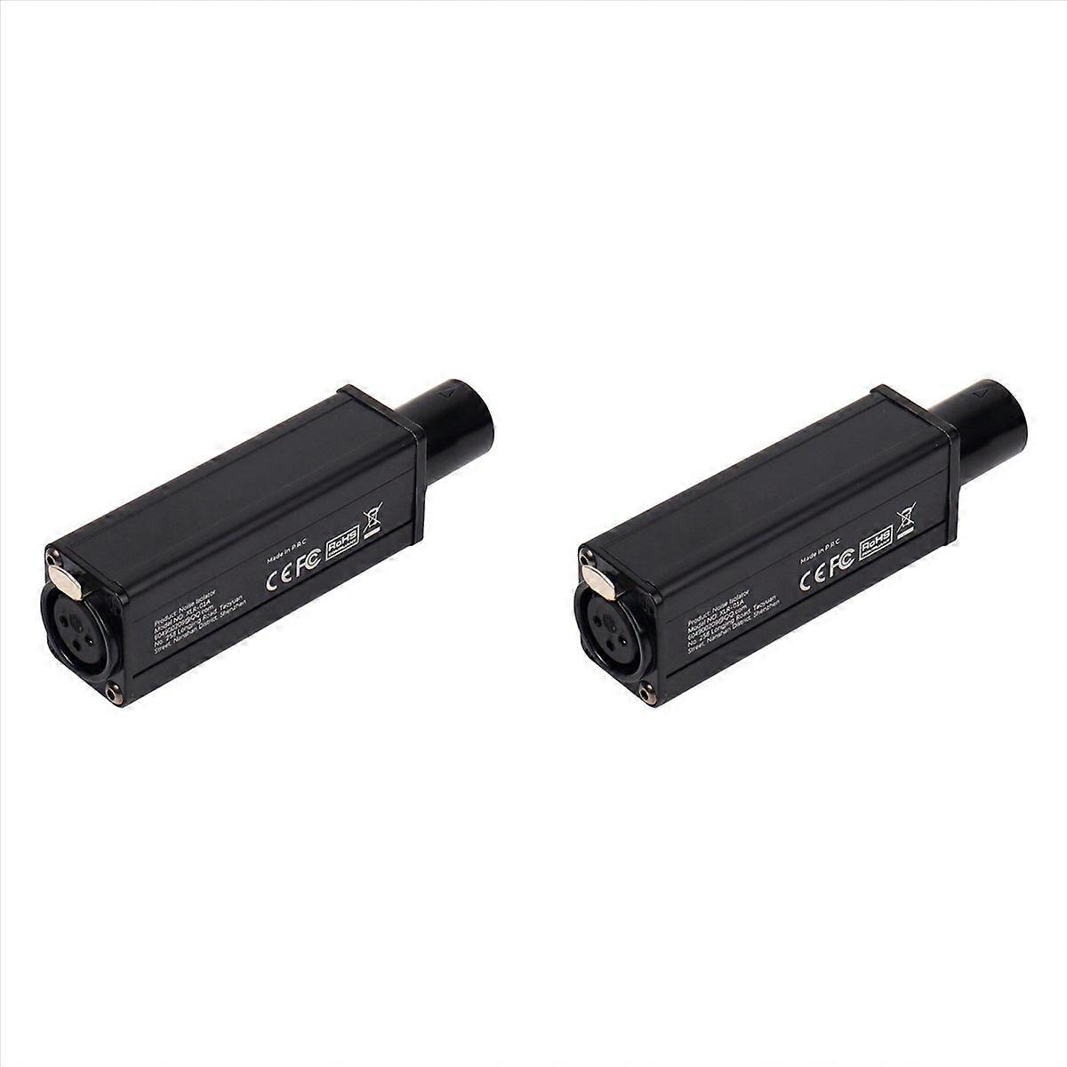 2X XLR Isolator Balanced Audio Common Ground Current Sound Elimination Noise Reduction Mixer Microph
