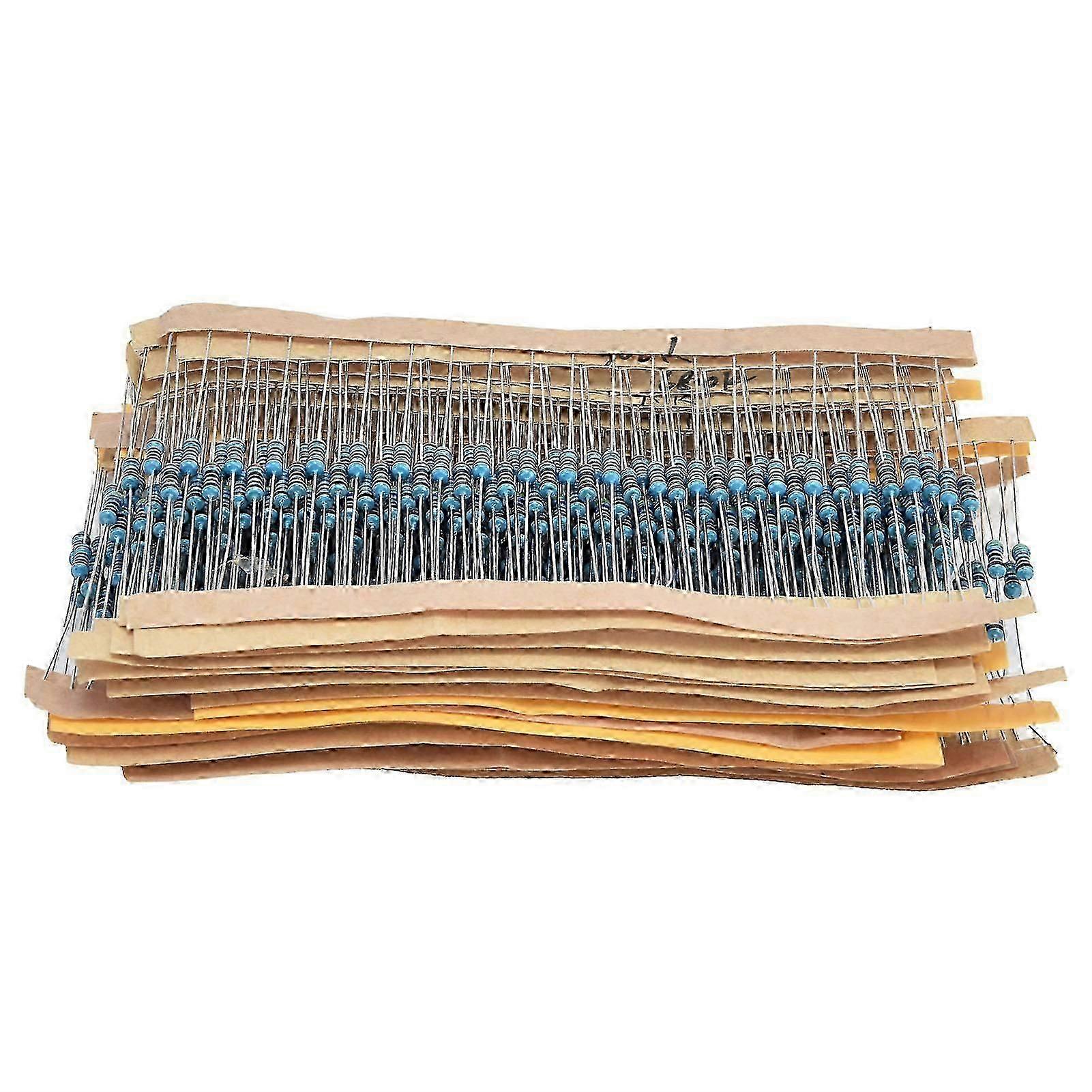 600Pcs rezistory z kovových filmov 30 hodnôt 101M 1/4W 1 odporový sortiment pre DIY projekty