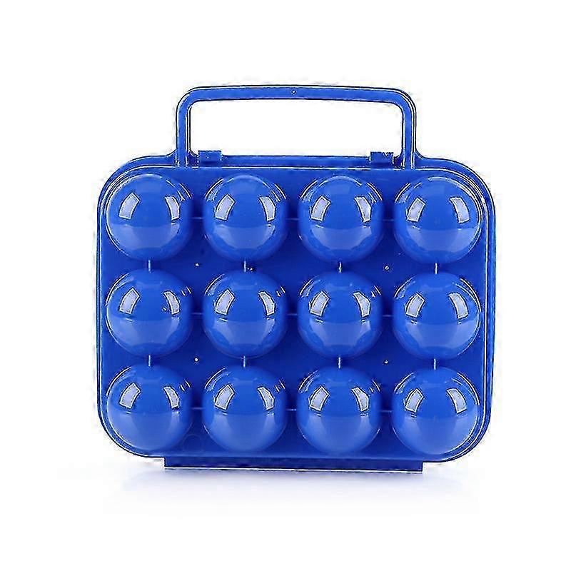 Portable 12-compartment Plastic Egg Carton Break-proof Egg Container (Blue) f74