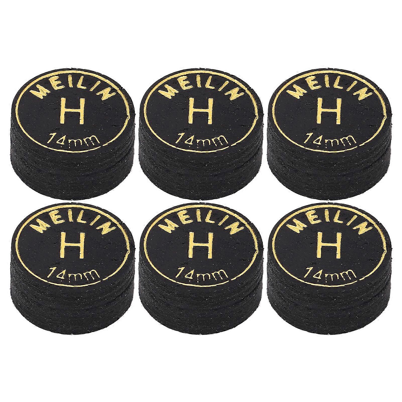 6pcs Pool Cue Tips Professional Multi Layers Billiard Pool Cue Tips Replacement for Pool Cues and Snooker 14mm H