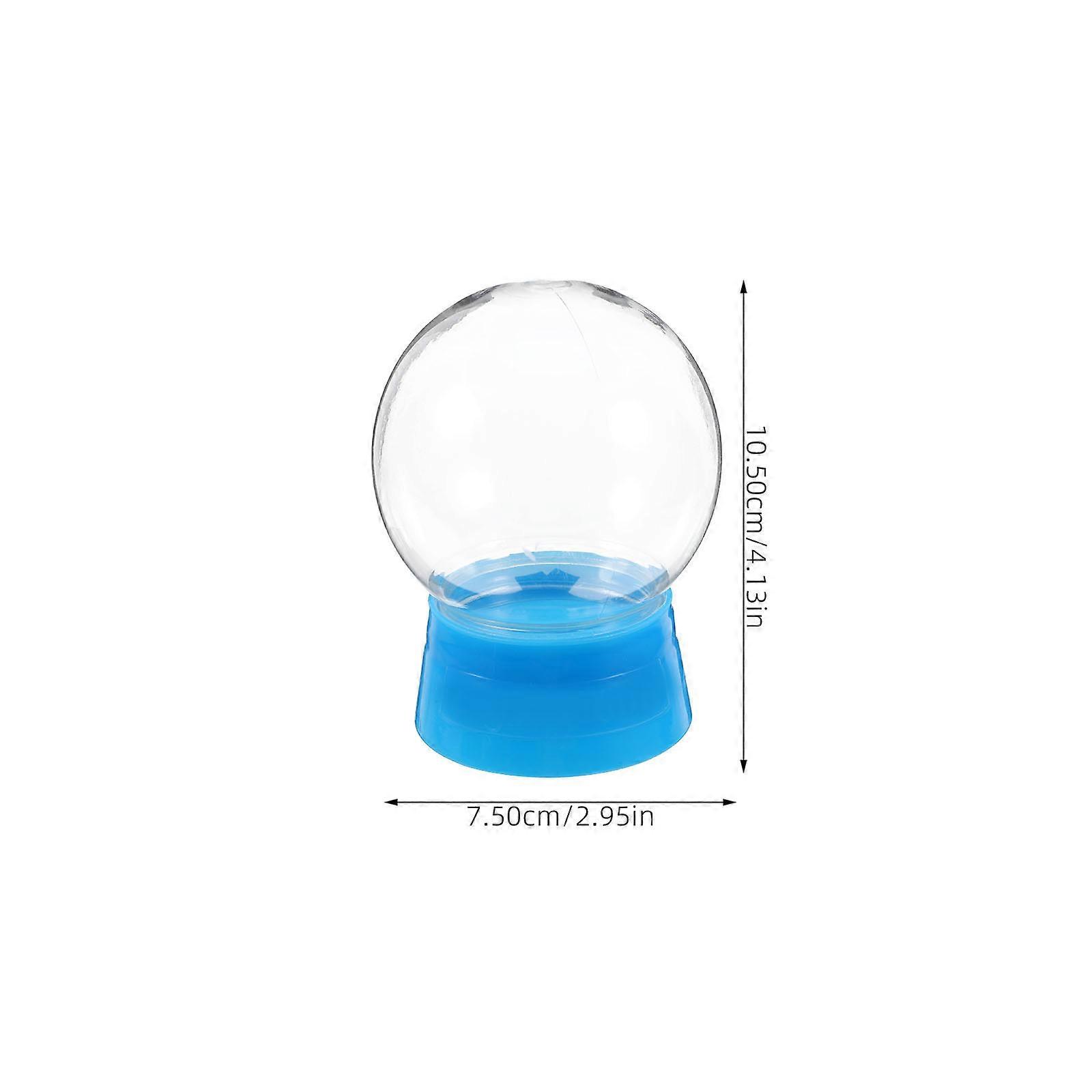 Blue Plastic Snow Globe DIY for Decor 6Pcs Empty Water Globe Jar