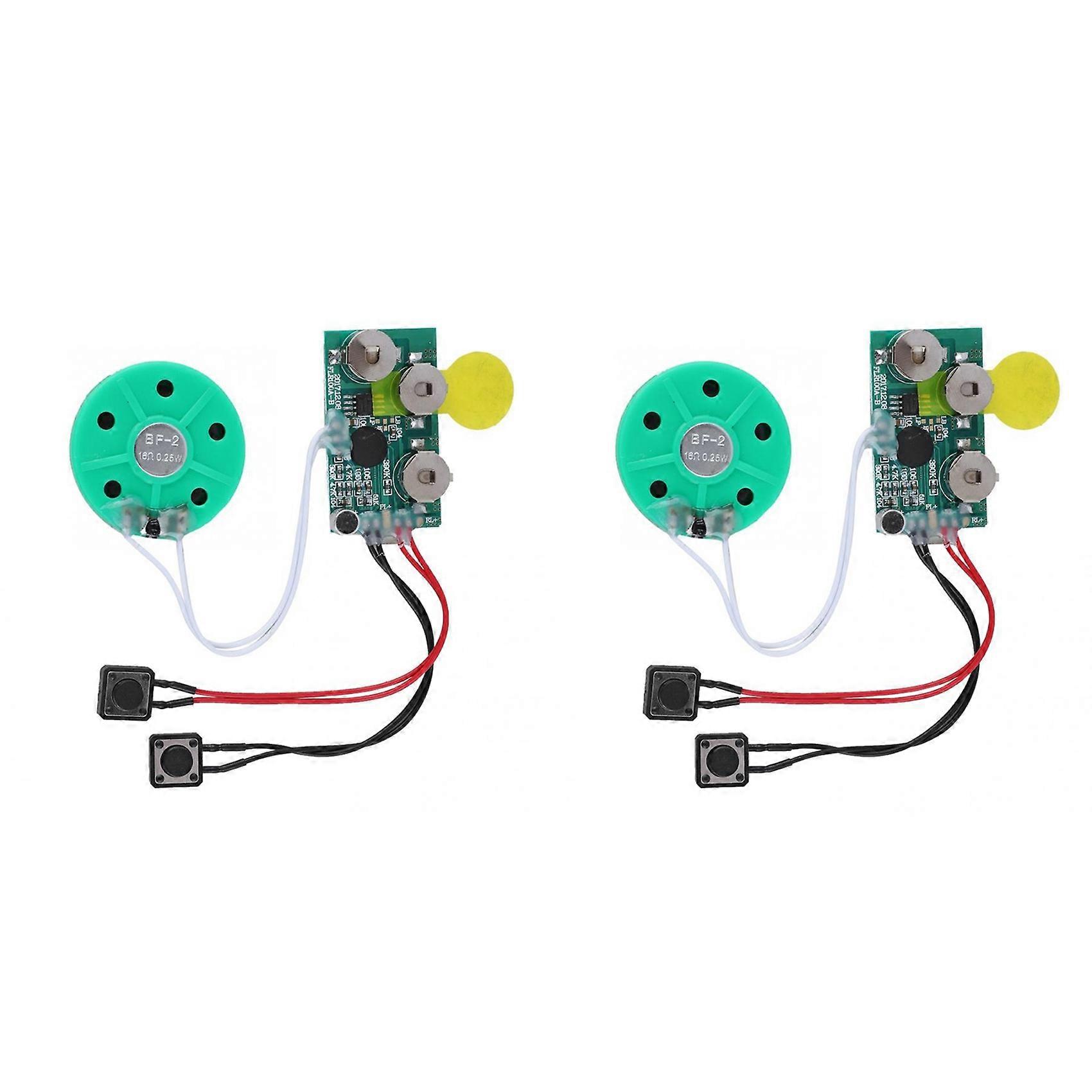 2X DIY Voice Module Card 4 Minutes Recording Playback Voice Sound Chip Voice Greeting Card for Holiday Luggage