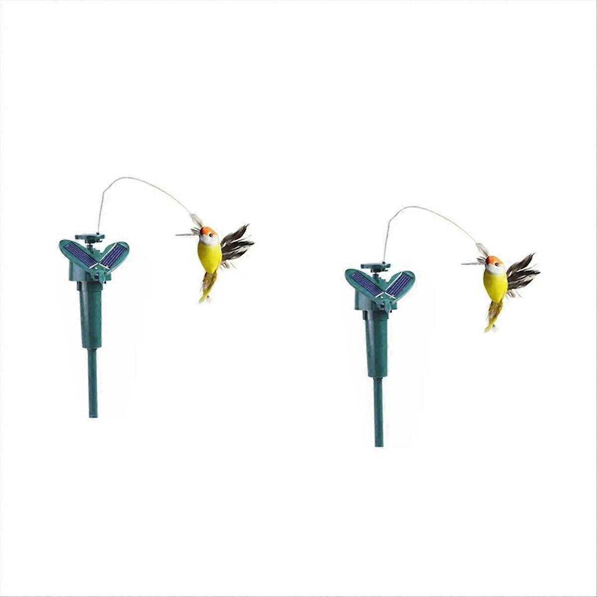 2PCS Garden Decoration Solar Simulation Auto Flying bird