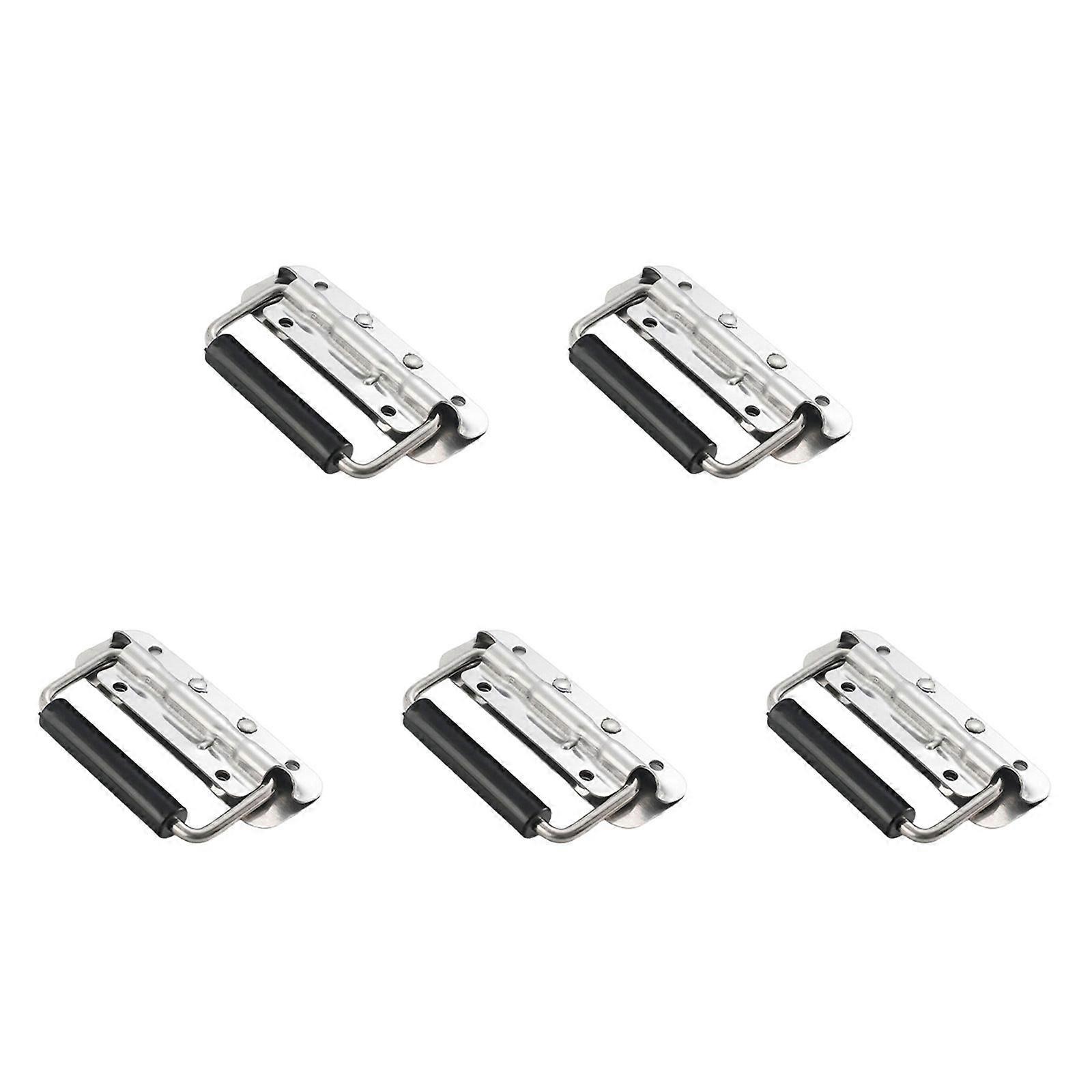 5pcs Metal Folding Handles with Spring Mechanism Rusts Resistant Handles Simple Installs for Furniture & Tool Storage Multicolor