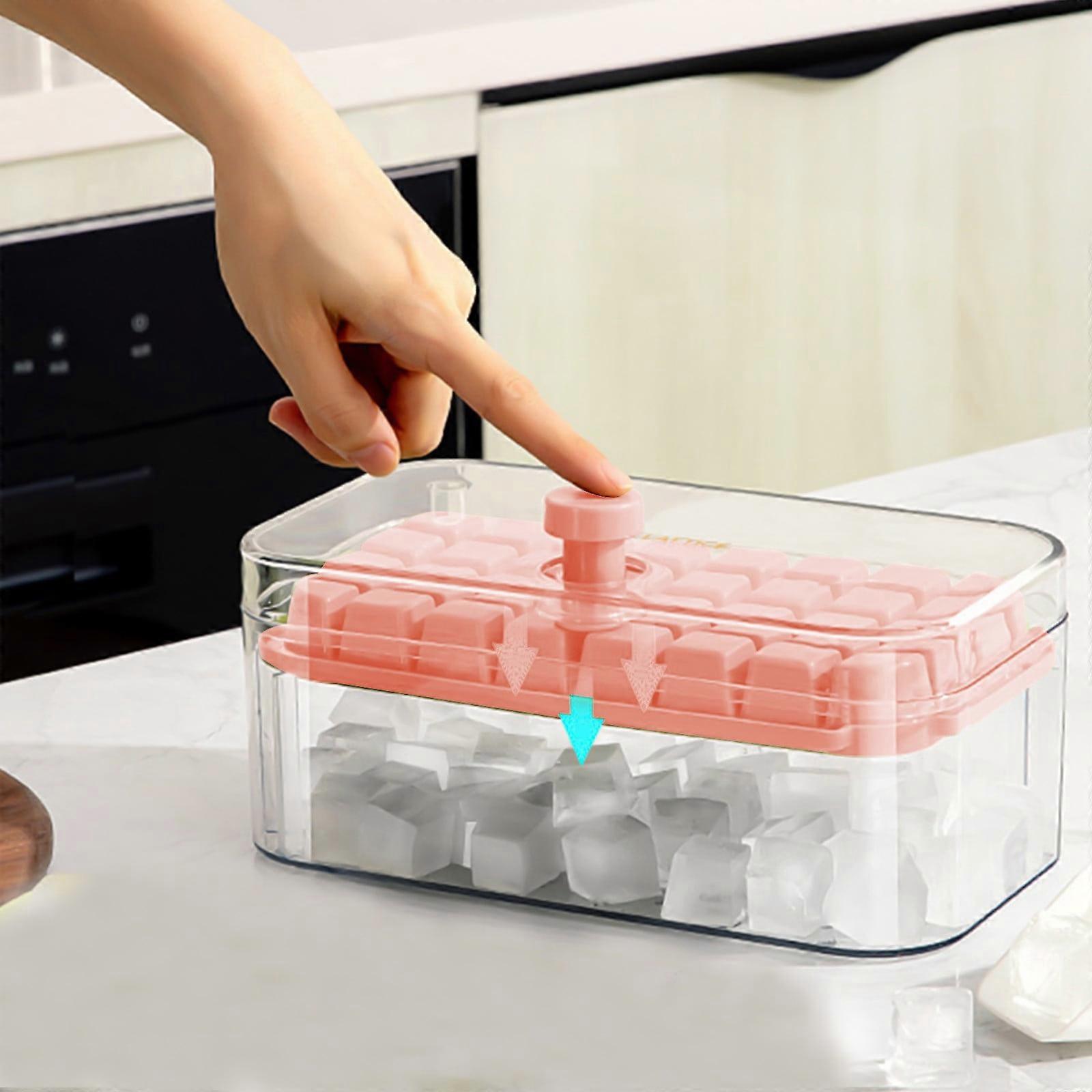 Kiplyki Ice Trays 32 Pcs - Ice Cube Molds with Lid, Bin & Scoop, Easy Release & Space-Saving Storage Set