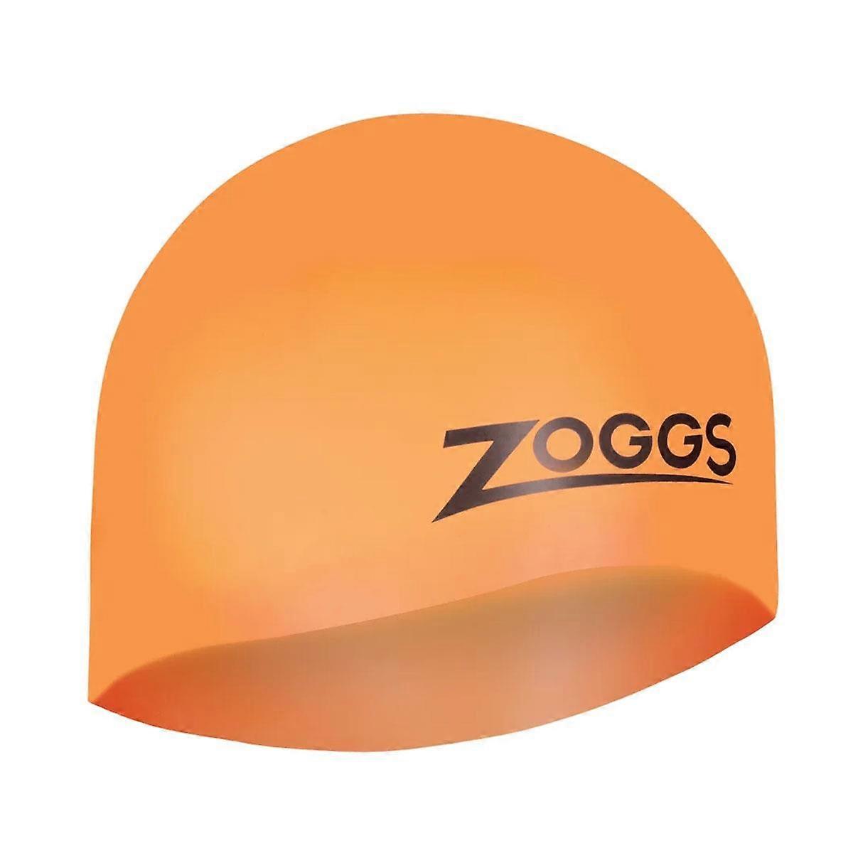 Zoggs Easy-Fit Silicone Swim Cap - Orange Adult Unisex
