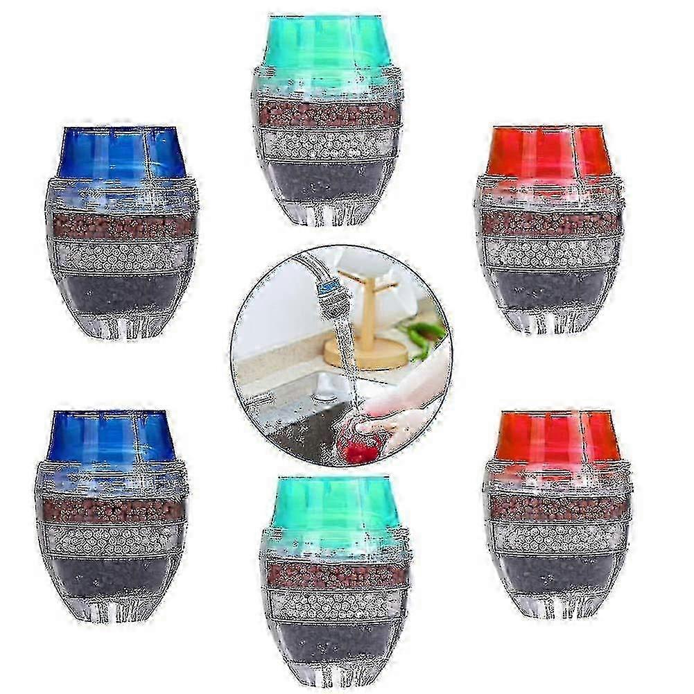 6 Pcs Kitchen Faucet Water Purifier with 5-Layer Activated Carbon Filter