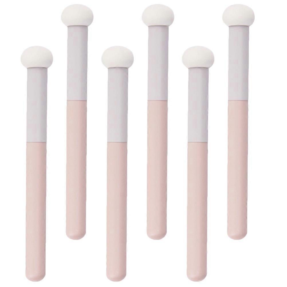 Mushroom Concealer Brush for Nose in Pink with Sponge Handle 18Pcs