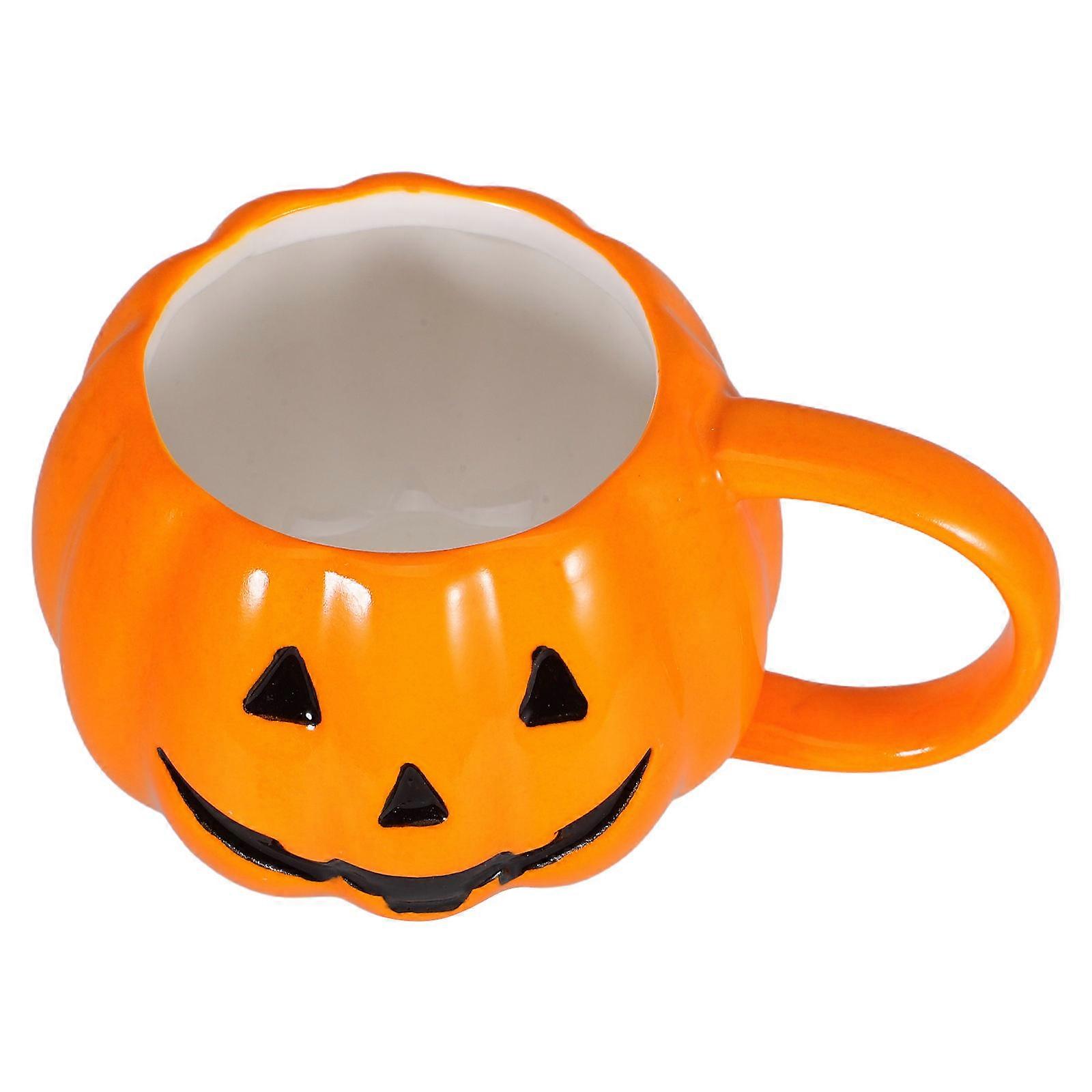 Halloween Themed Ceramic Pumpkin Mug for Coffee Drinking 320Ml