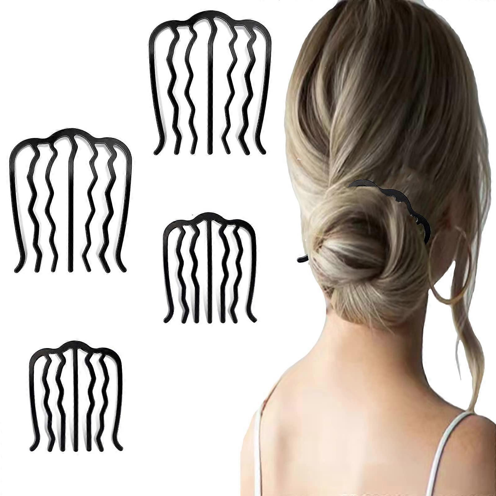 Hair Side Combs and U Shape Hair Fork Clips for Women, Durable Alloy, Secure Elegant Updo Styling