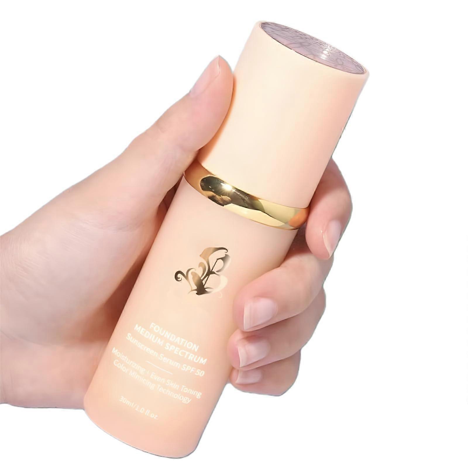 Foundation with SPF 50, Color Changing Full Coverage Liquid, Long Lasting Hydrating Makeup