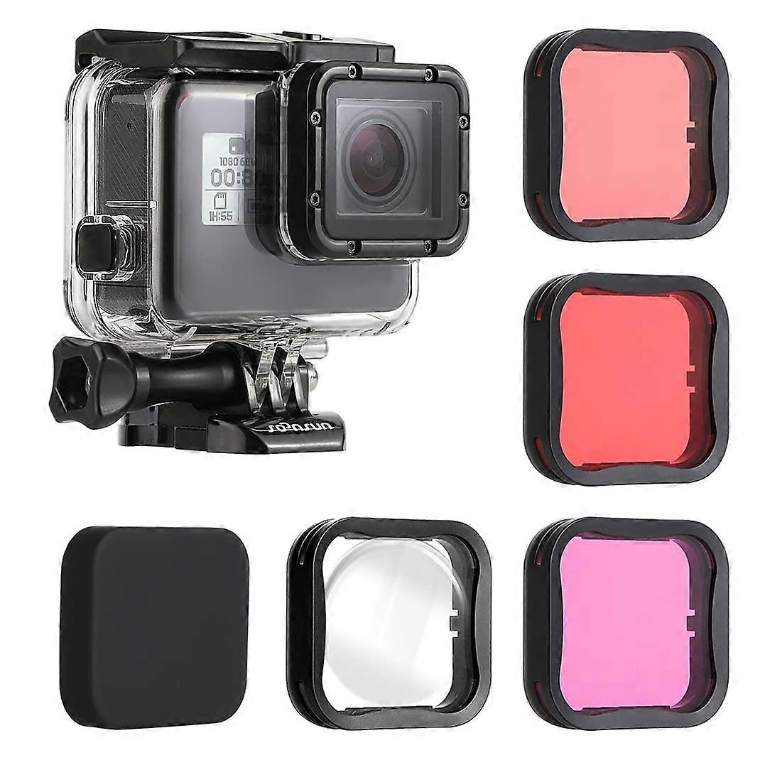 Waterproof Housing Case 147ft with 4 Dive Filters Red Magenta Macro for GoPro Hero 7 6 5 Black 2018