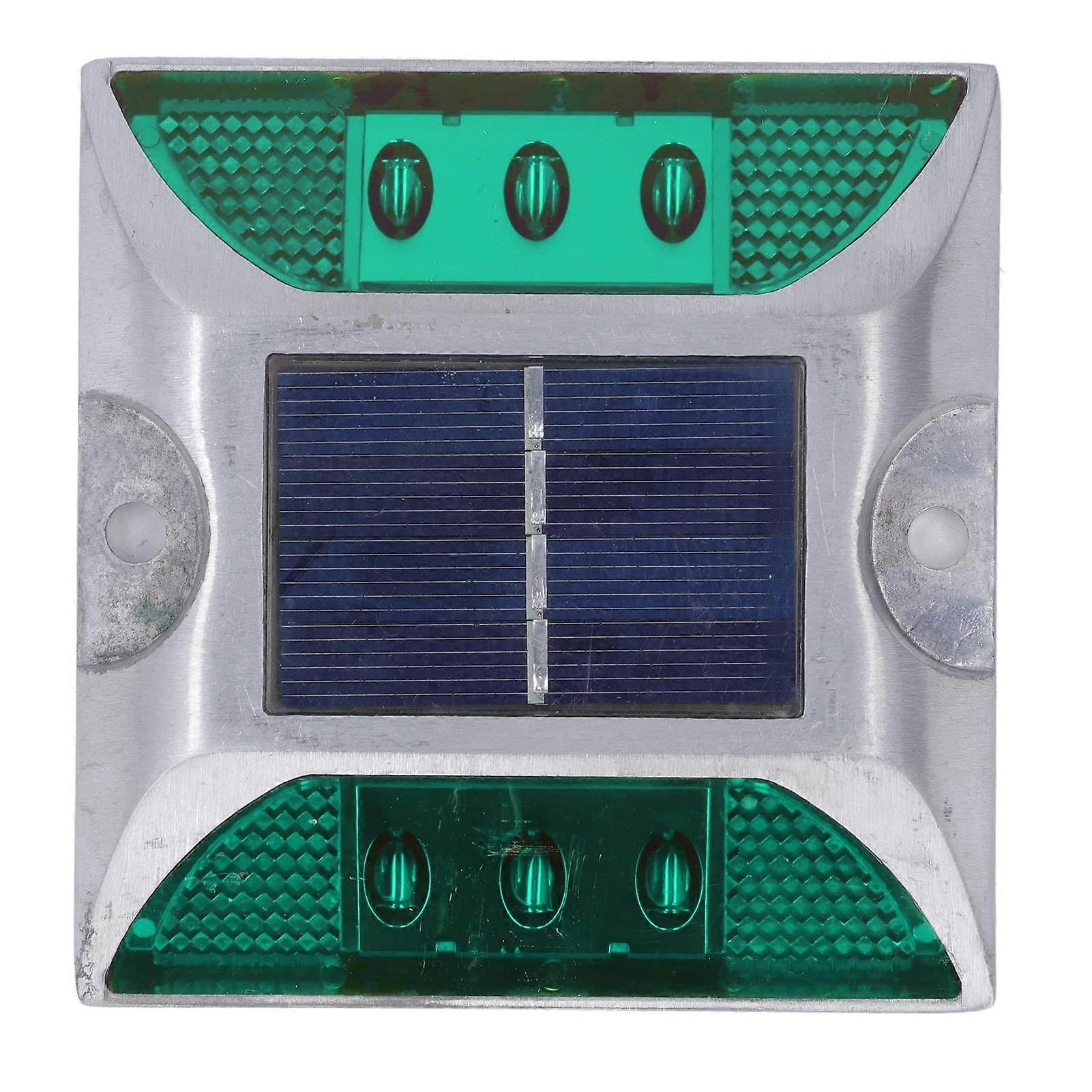 Solar Driveway Lights with Auto Sensor, Waterproof Aluminum LED Green Pathway and Step Lighting