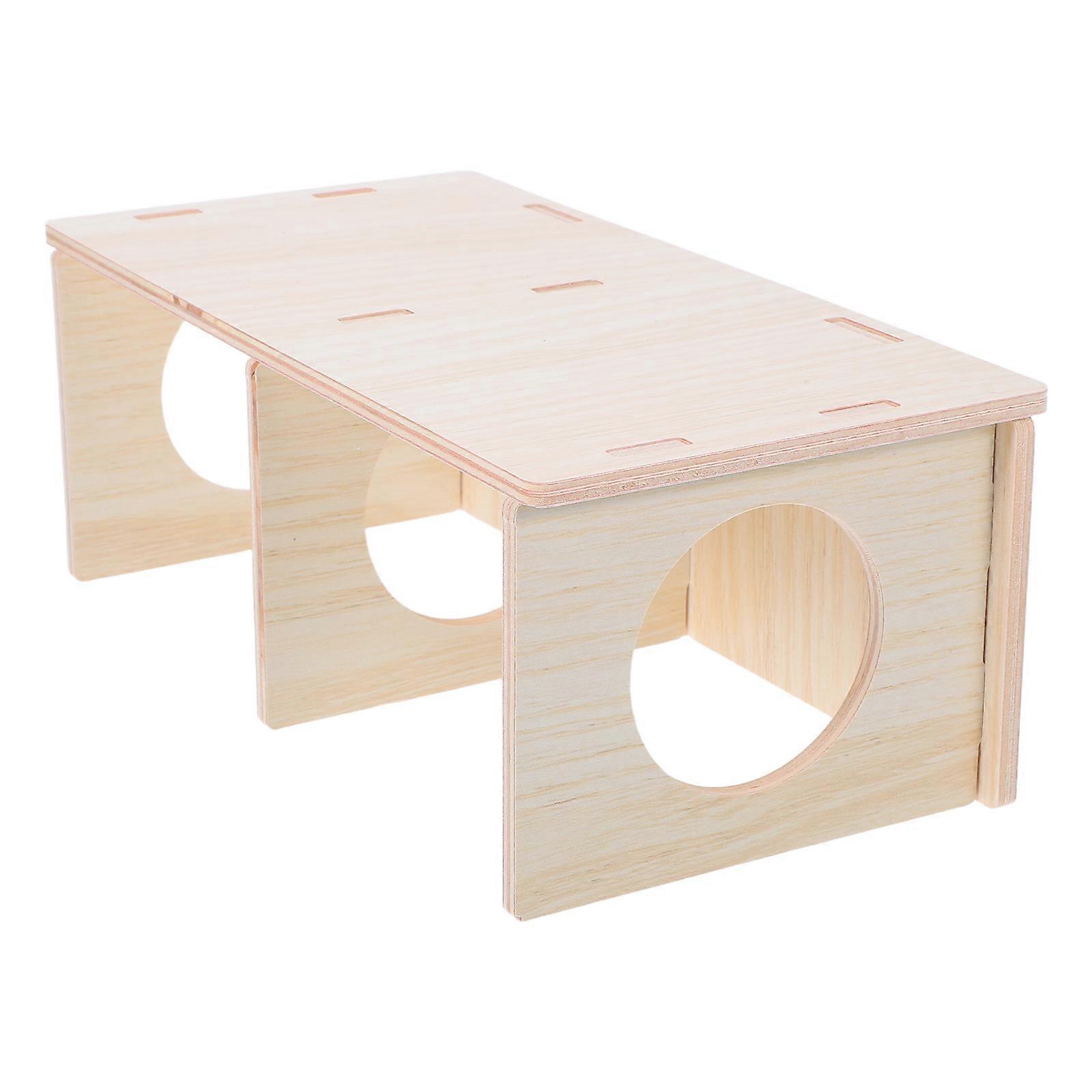Multi Chamber Hamster Wooden Hideout House for Small Pets