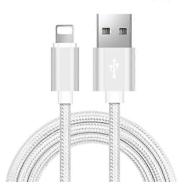 2pcs high quality 2 m compatible with iphone cable silver Silver